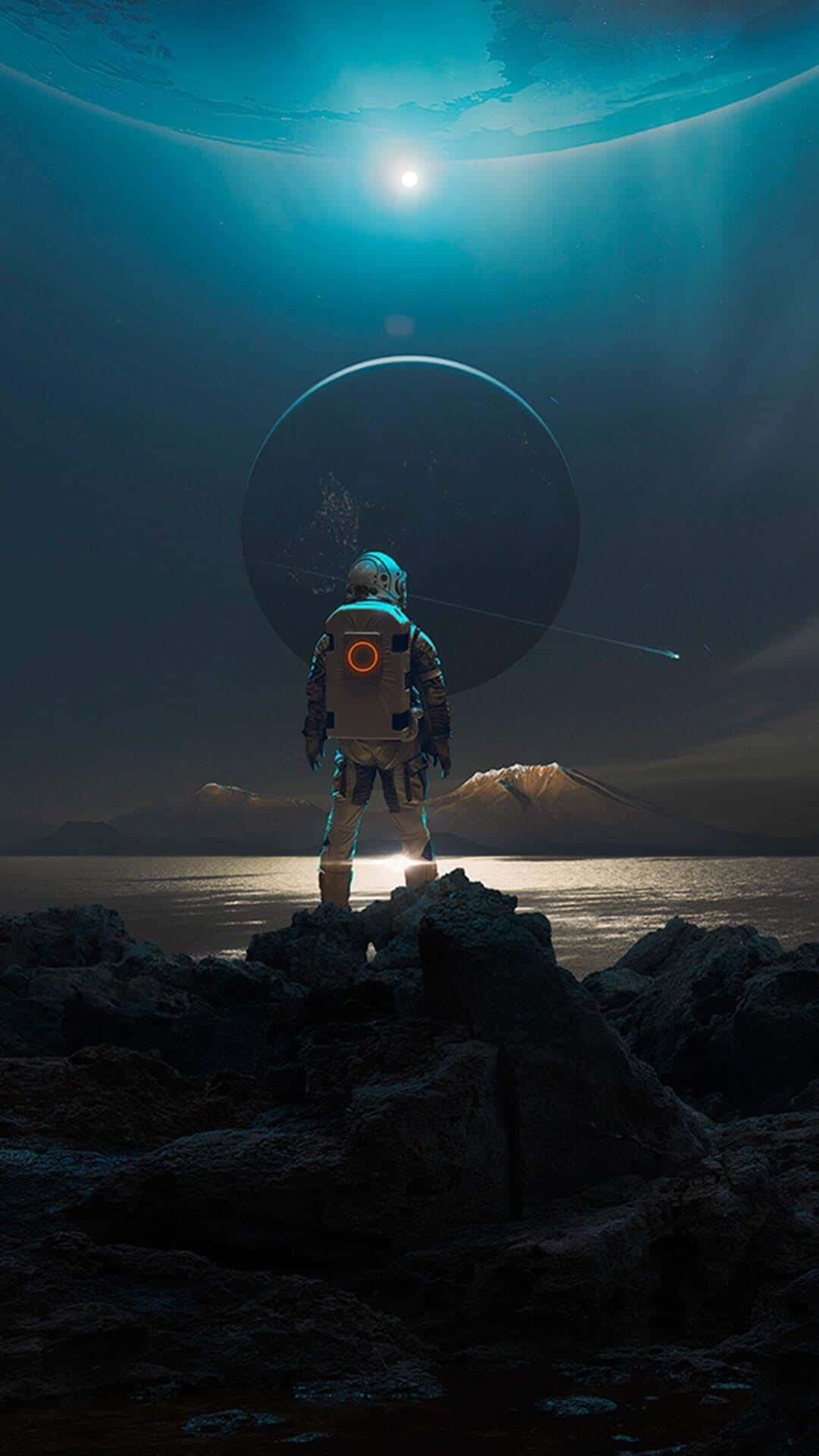 Reach For The Stars With The Astronaut Iphone Background