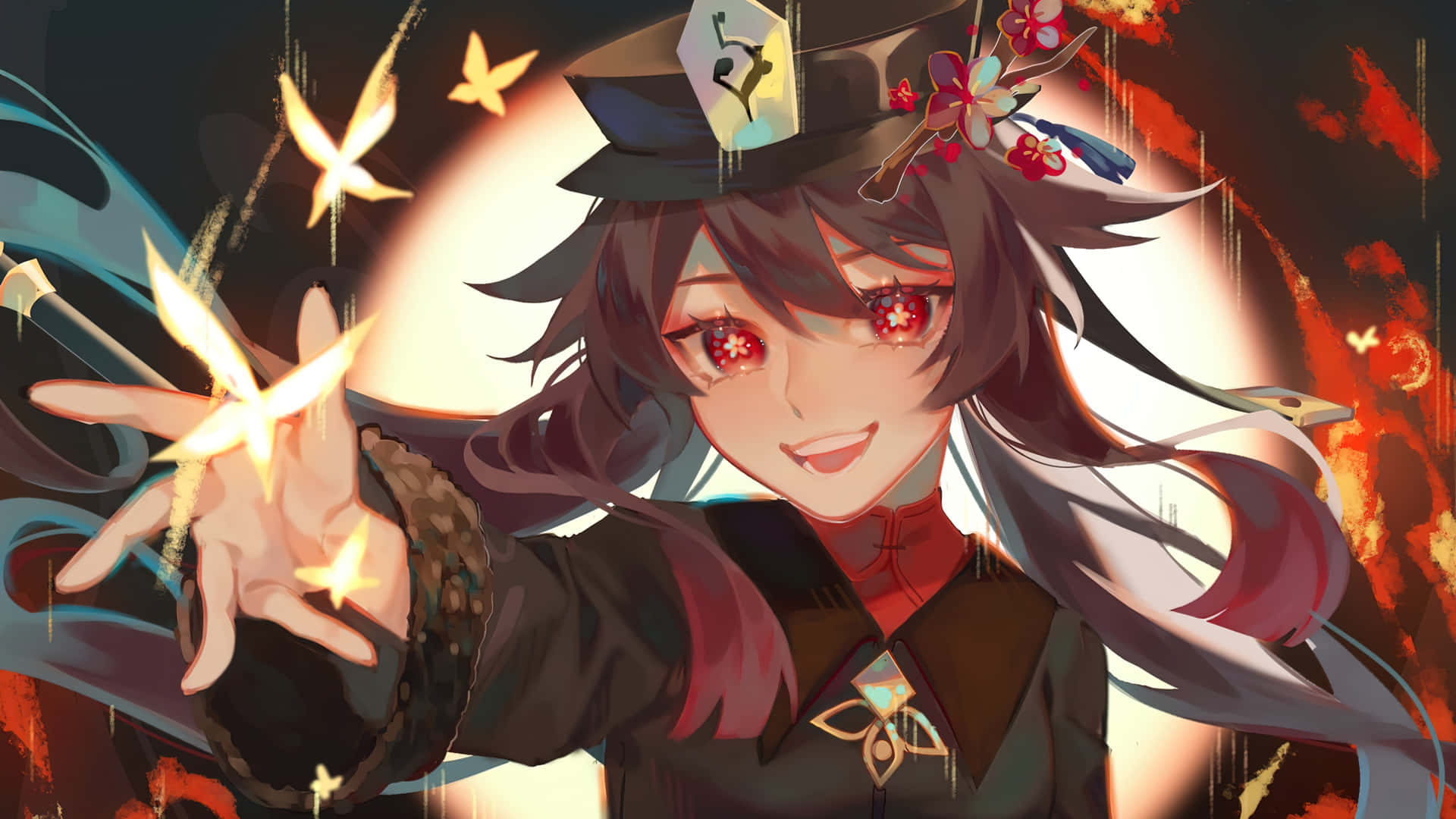 Reaching Out Hu Tao Pfp Background