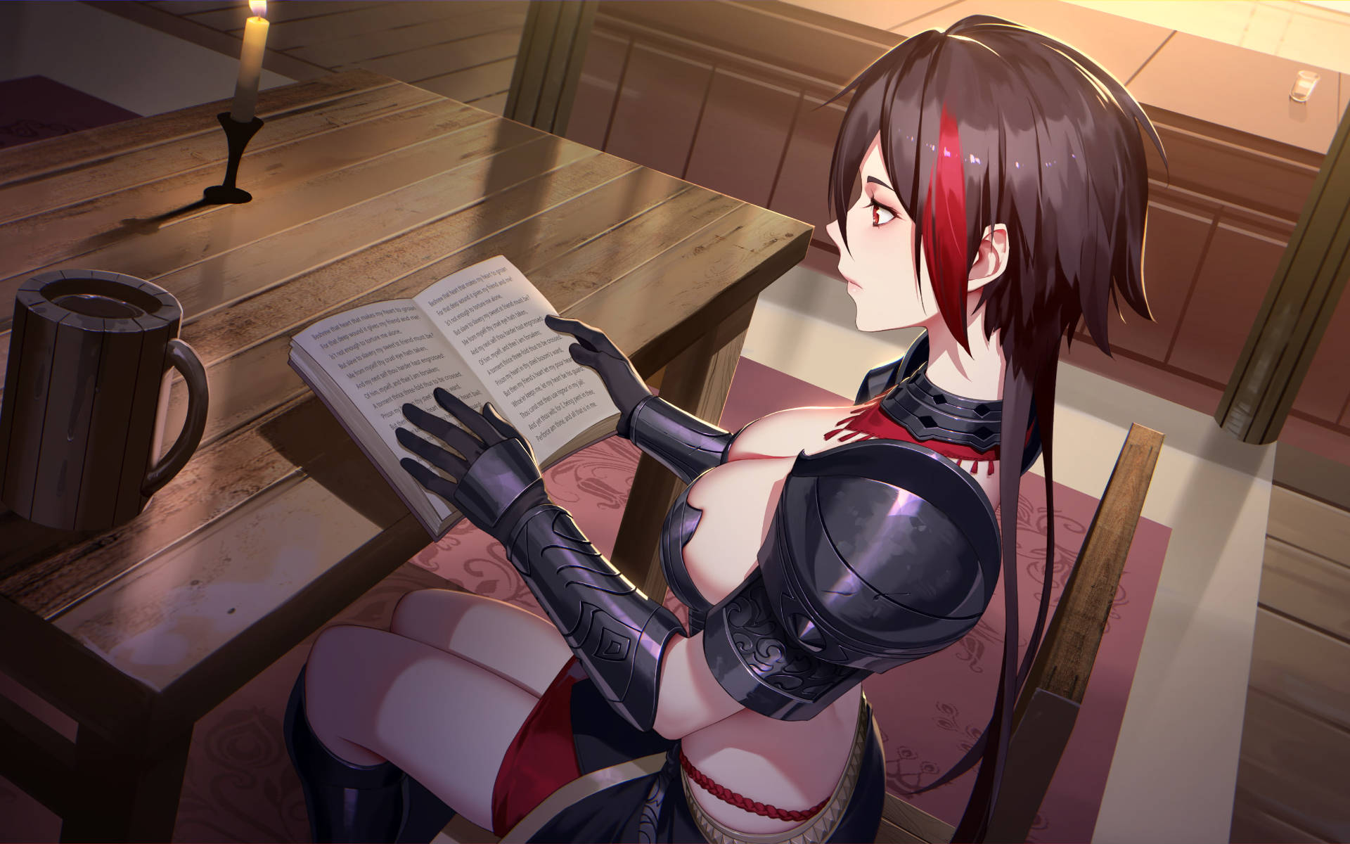 Reading Anime Woman