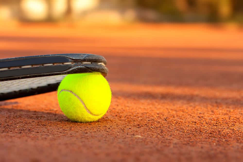 Ready, Set, Serve: The Tennis Ball Awaits Your Serve. Background