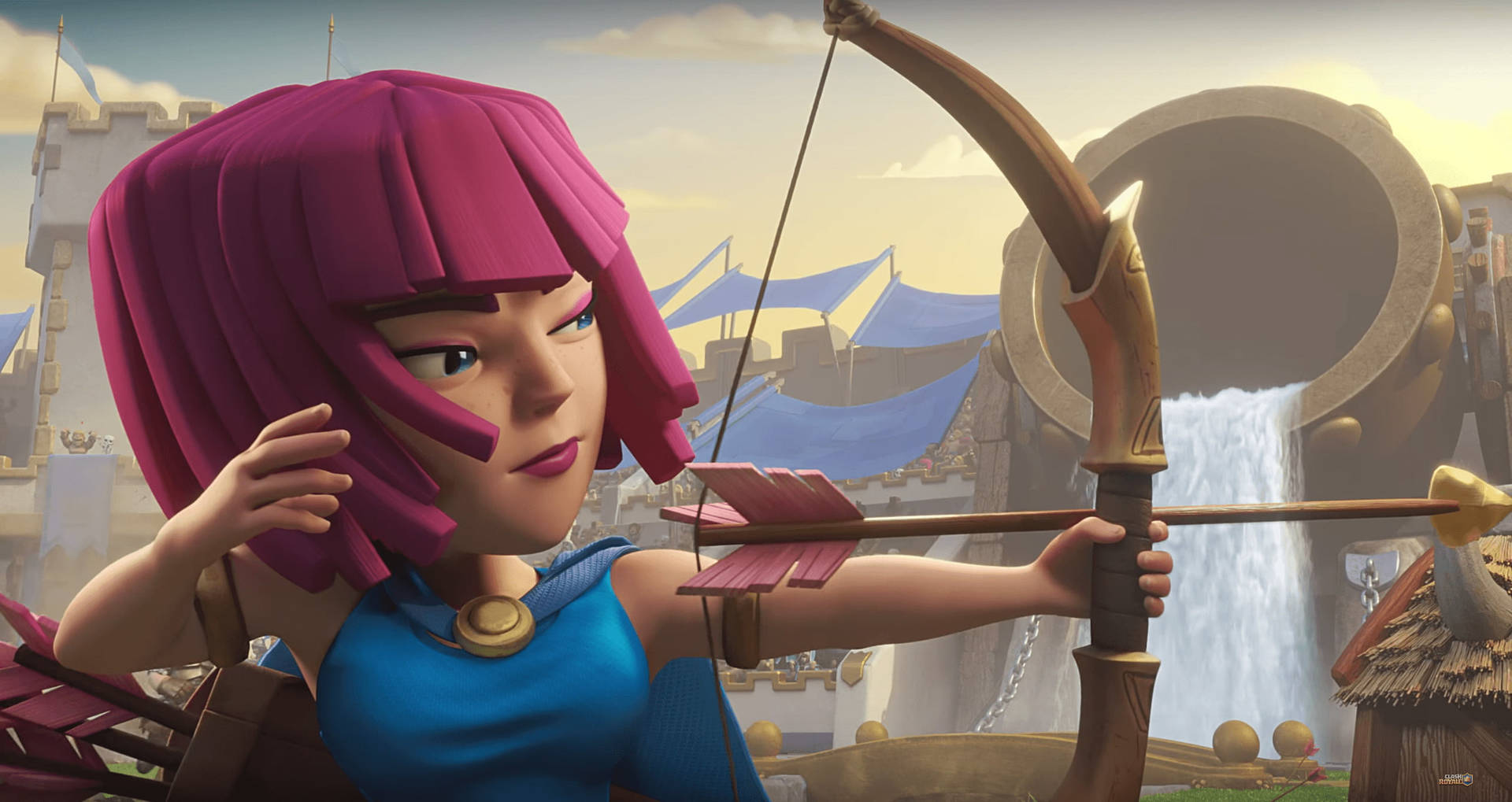 Ready To Strike: Clash Of Clans Archer With Bow Background