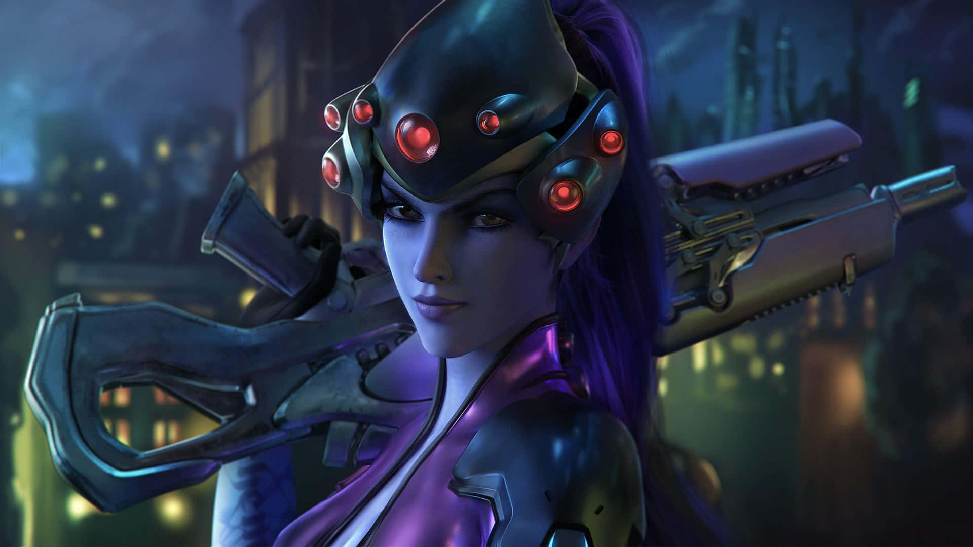 Ready Your Aim! Widowmaker Prepares To Unleash Her Ultimate Attack In Overwatch. Background