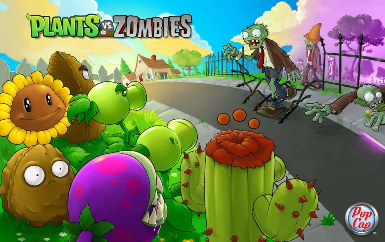 Ready Your Plants In The Battle Against Zombies Background