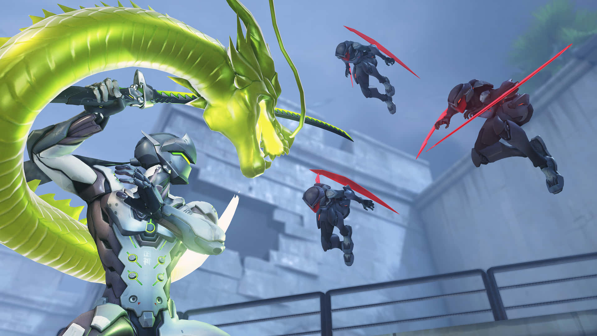 Ready Your Shuriken And Jump Into The Action With Genji 4k Background