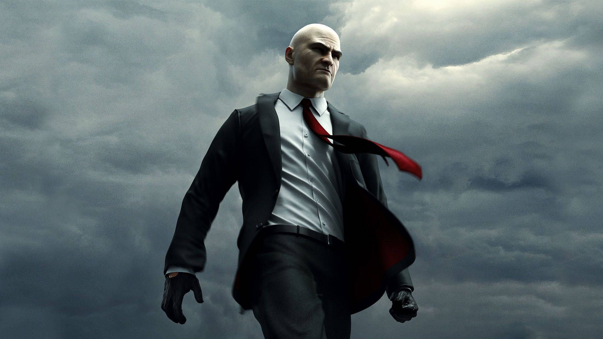 Real Hitman Agent 47 Under Thick Clouds Background