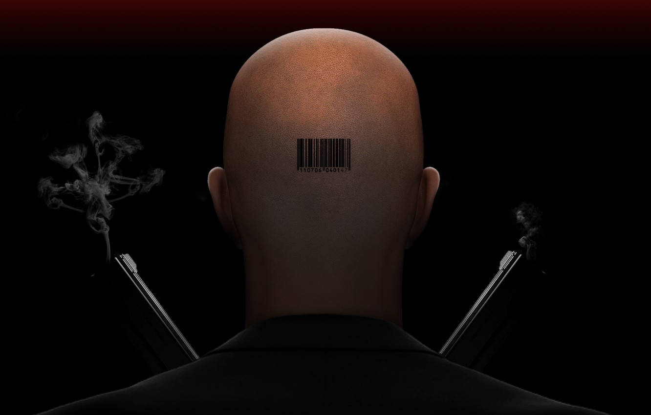 Real Hitman Agent 47 With Barcode Background