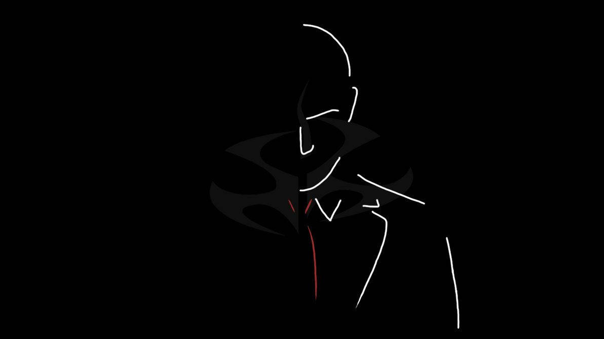 Real Hitman Black Aesthetic Line Art