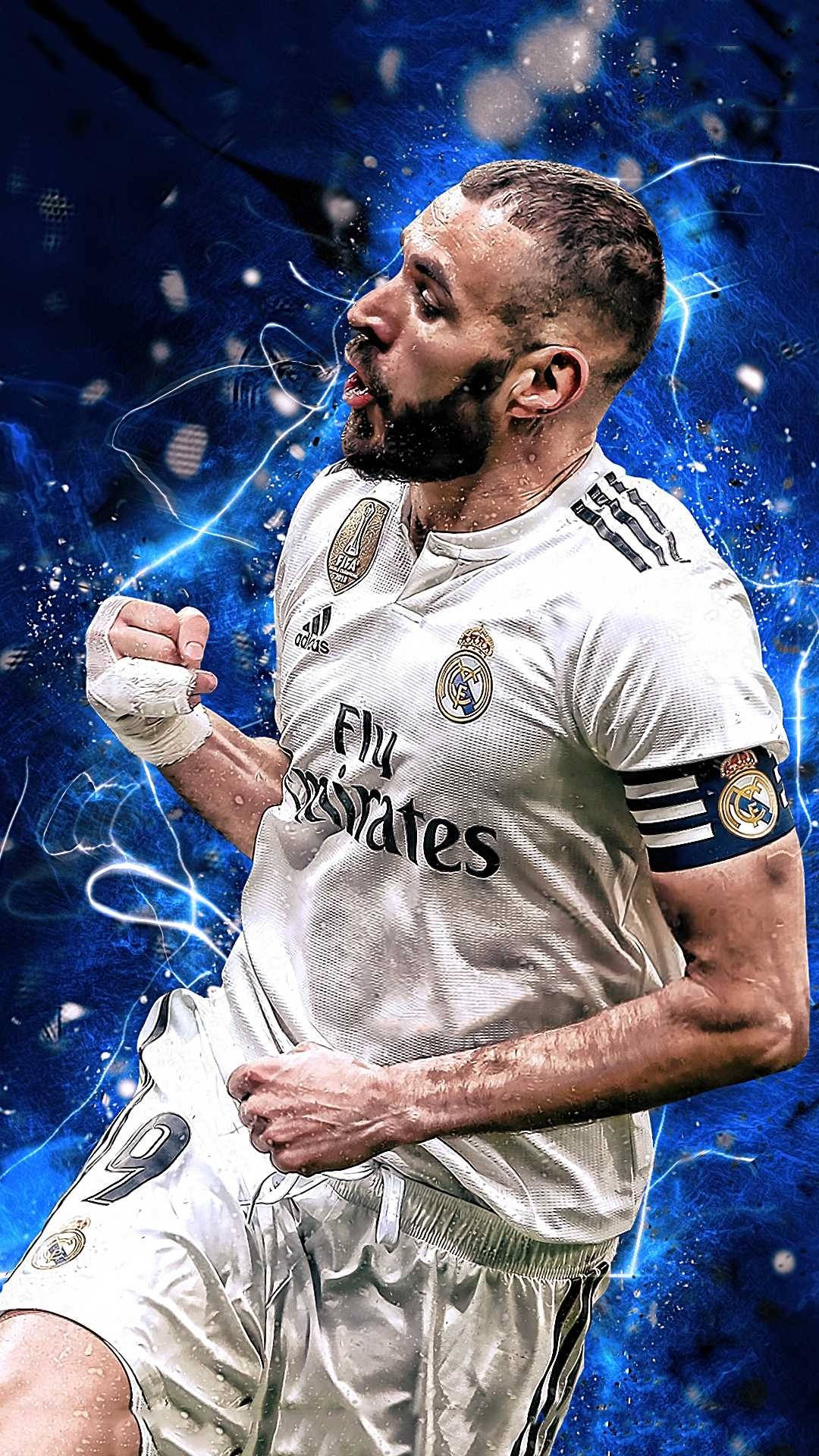 Real Madrid Football Team Karim Benzema Background