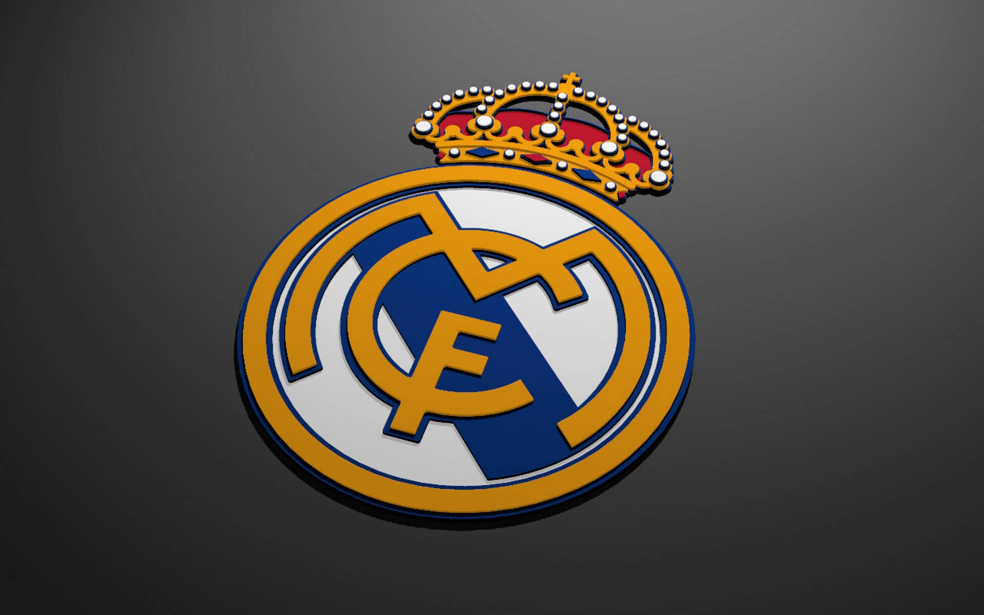 Real Madrid Logo In Gray Background