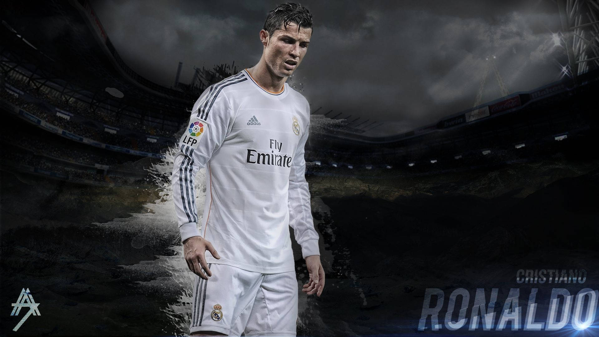 Real Madrid Standing Cr7 3d Background