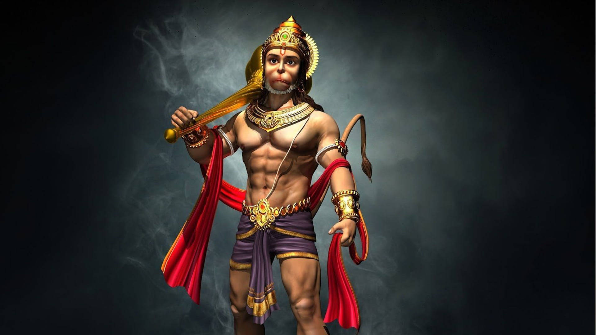 Realistic 3d Hindu God Hanuman Background