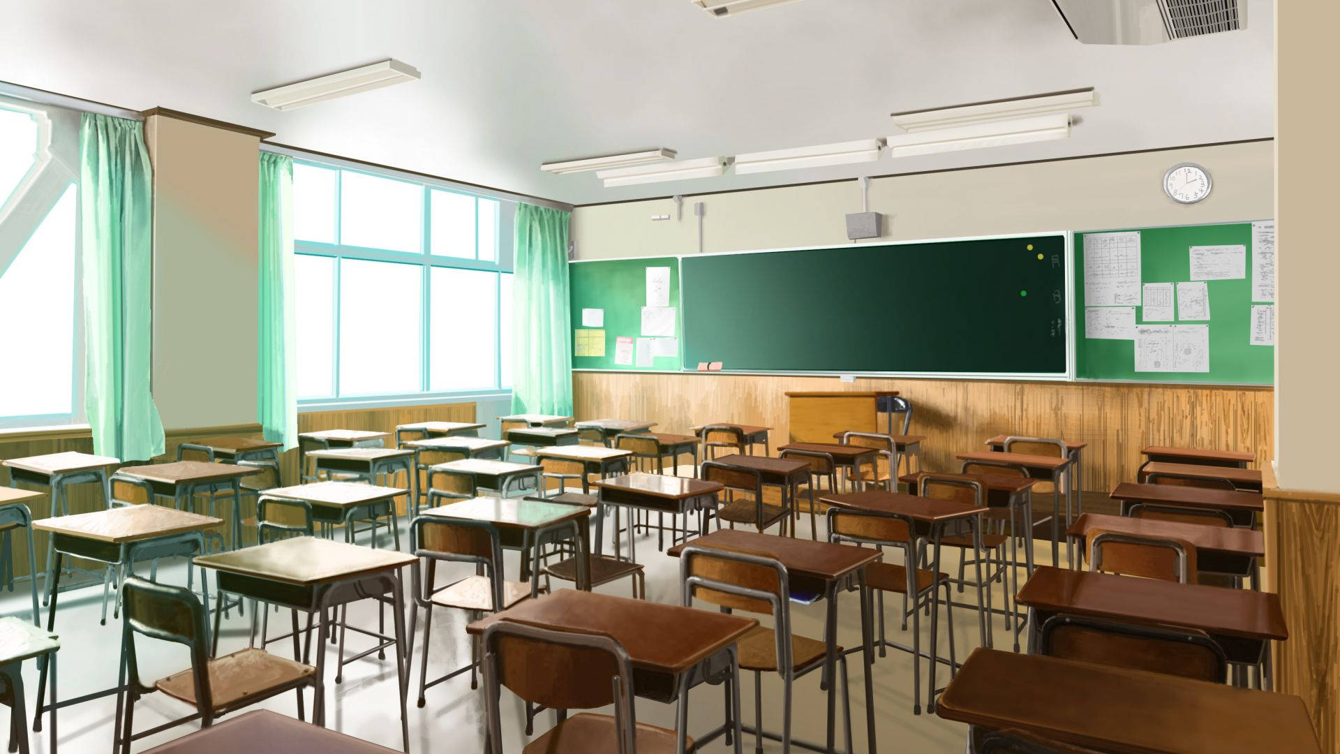 Realistic Anime Classroom Background