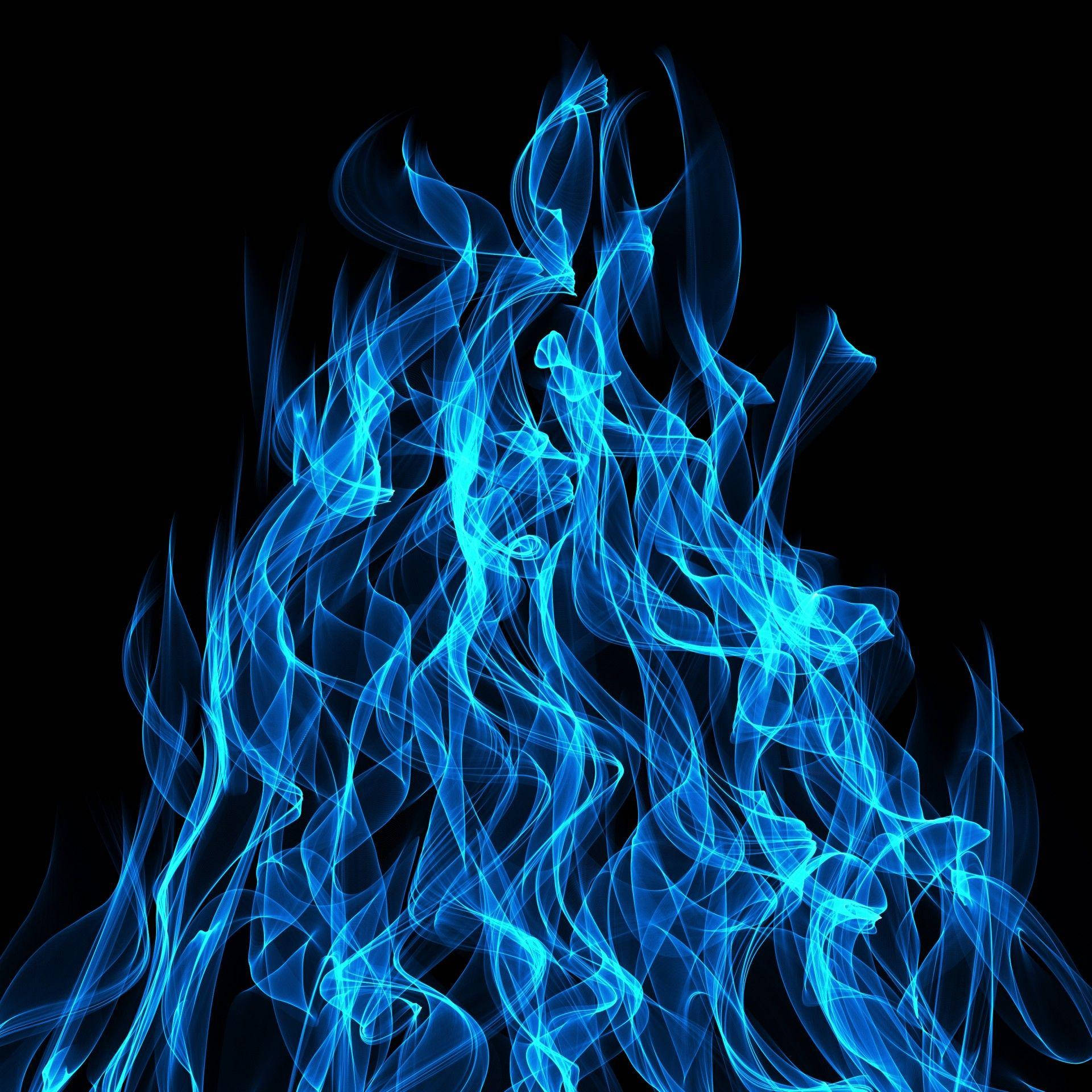 Realistic Blue Flame Background