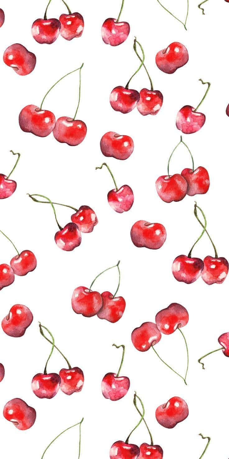 Realistic Digital Painting Of Cute Cherries Background