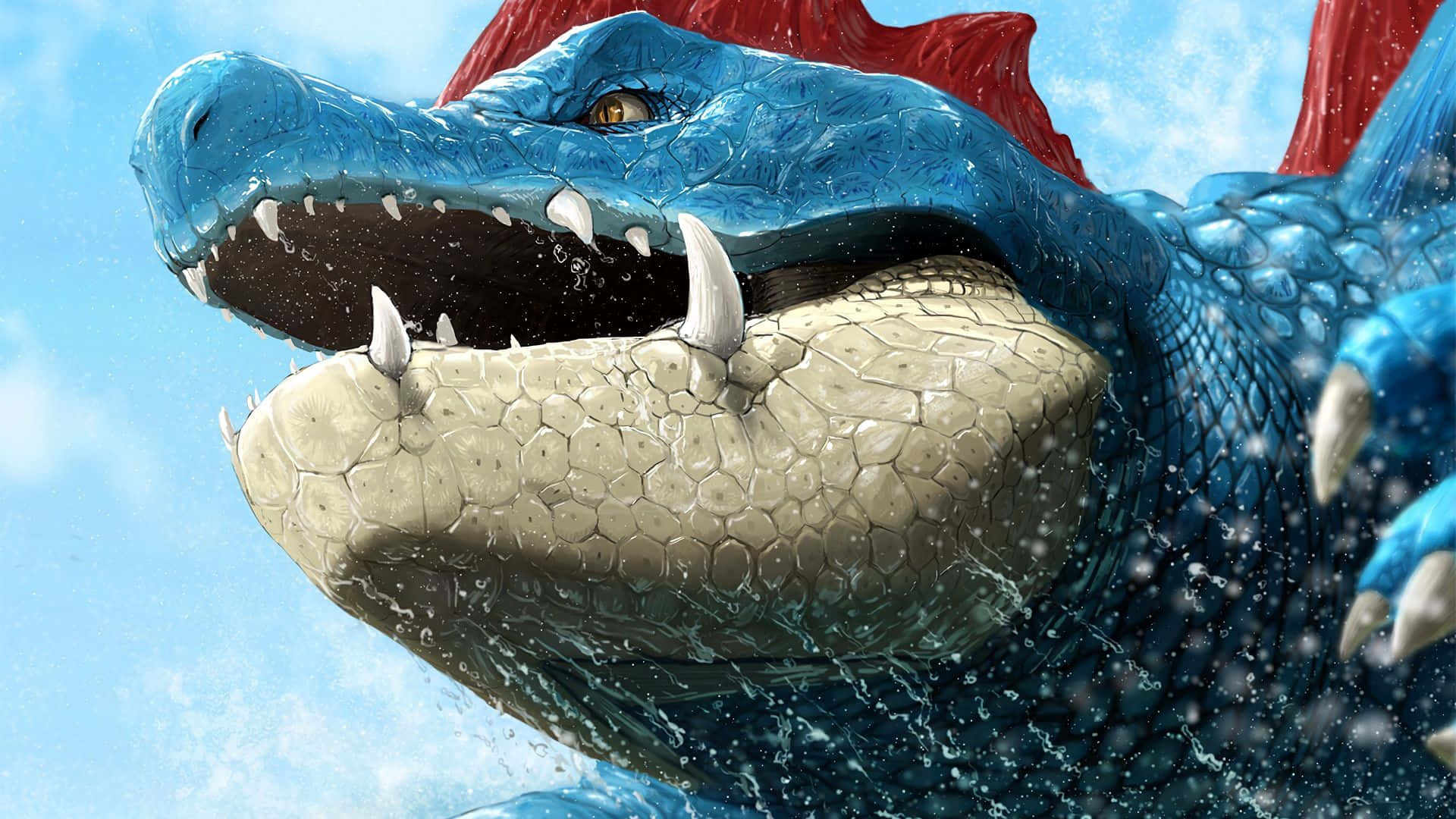 Realistic Face Of Feraligatr Background