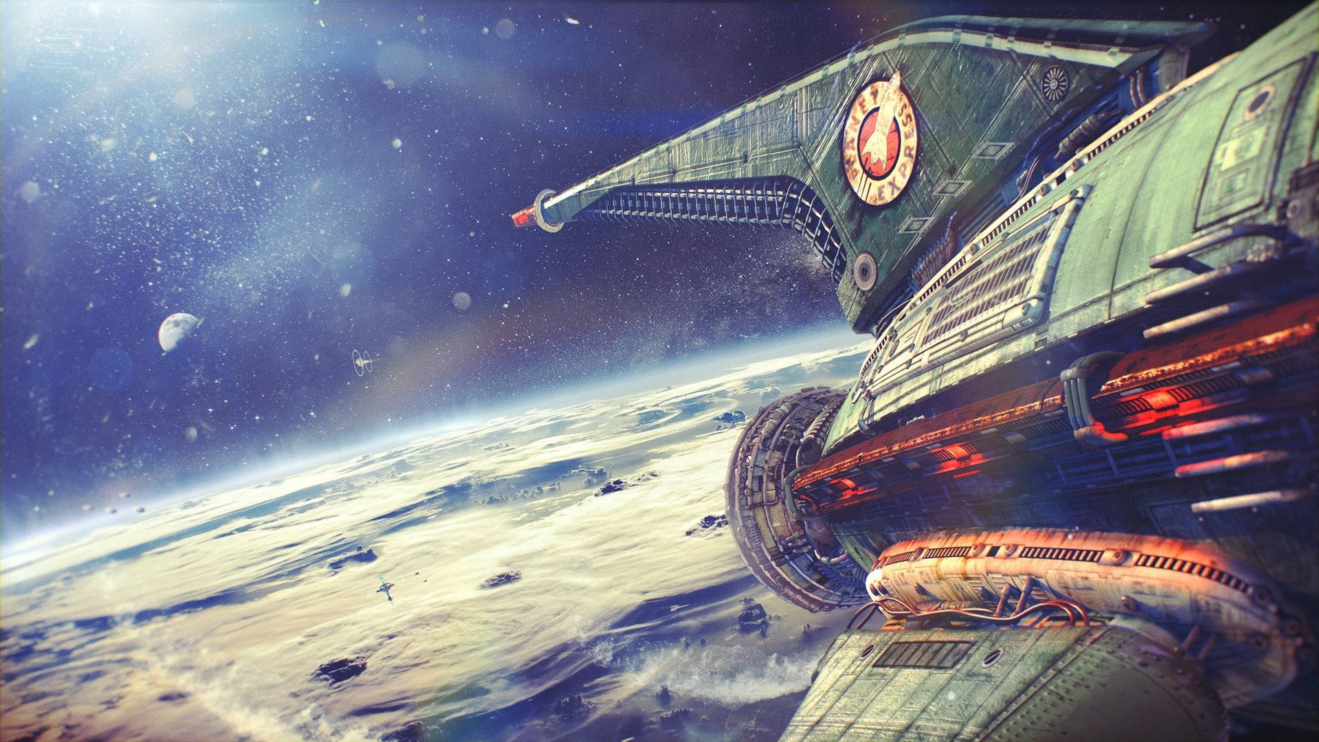 Realistic Futurama Rocket Ship Background