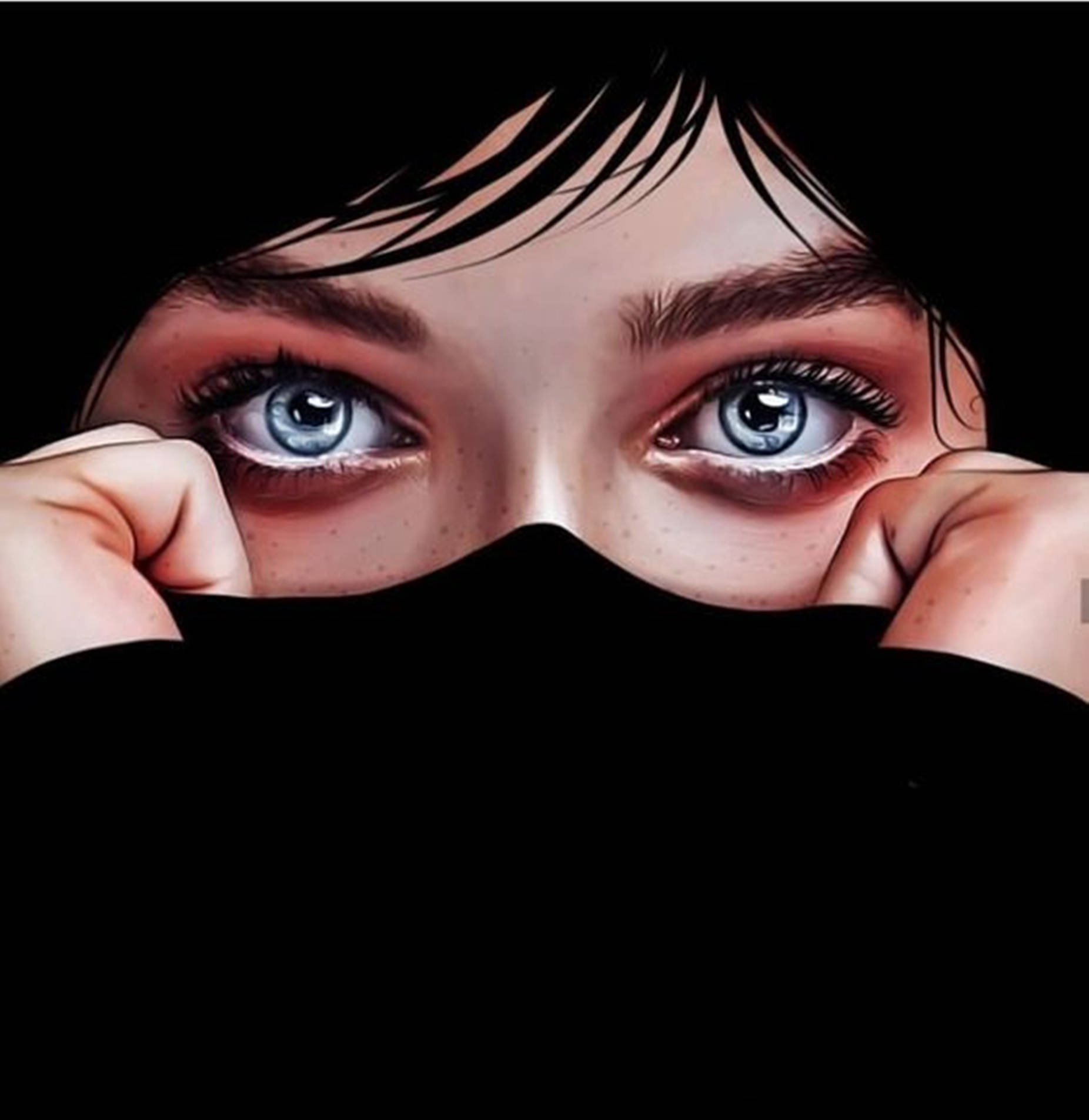 Realistic Girl Eyes Unique Cool Pfp Illustration