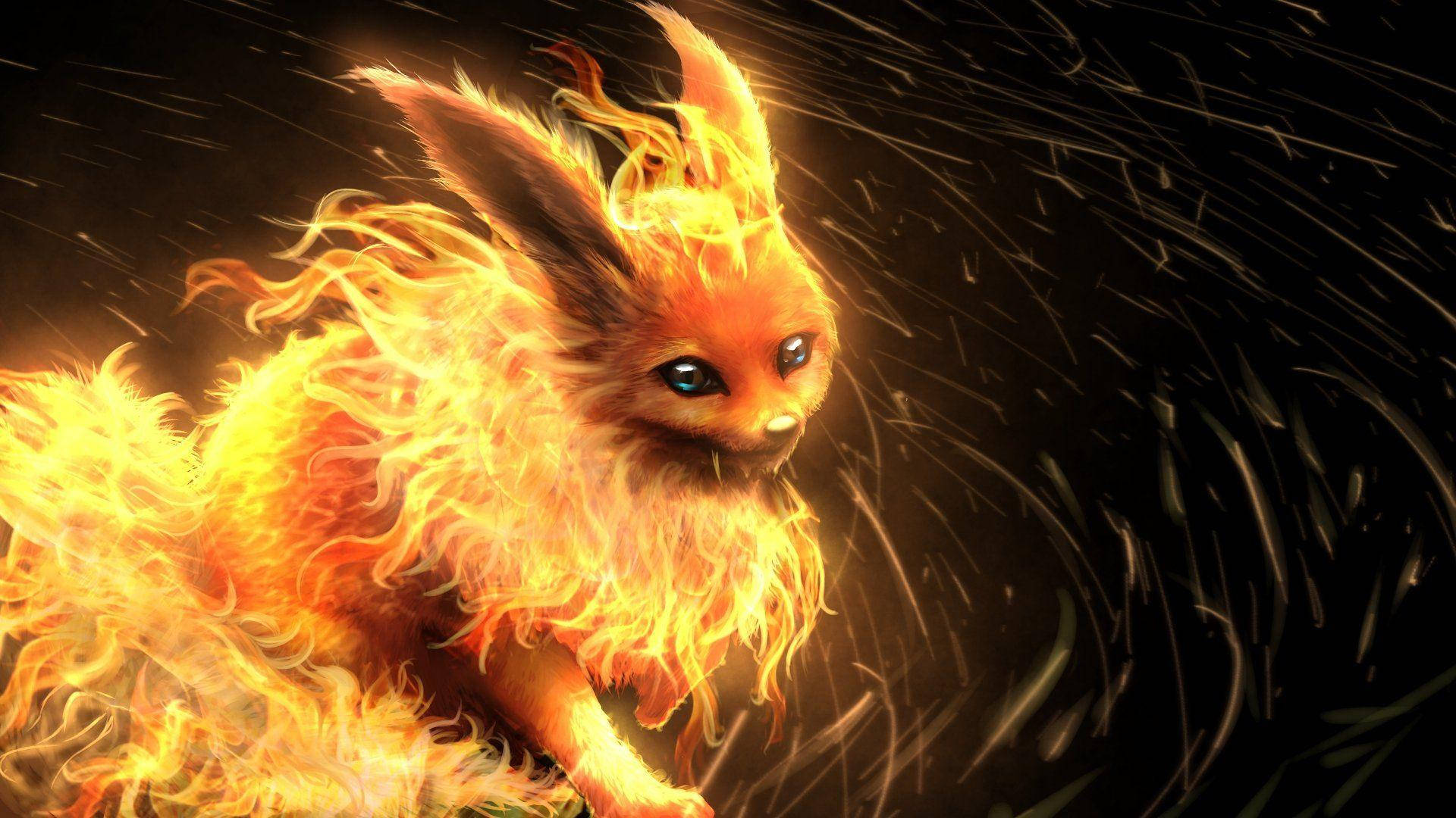 Realistic Glowing Flareon From Pokemon