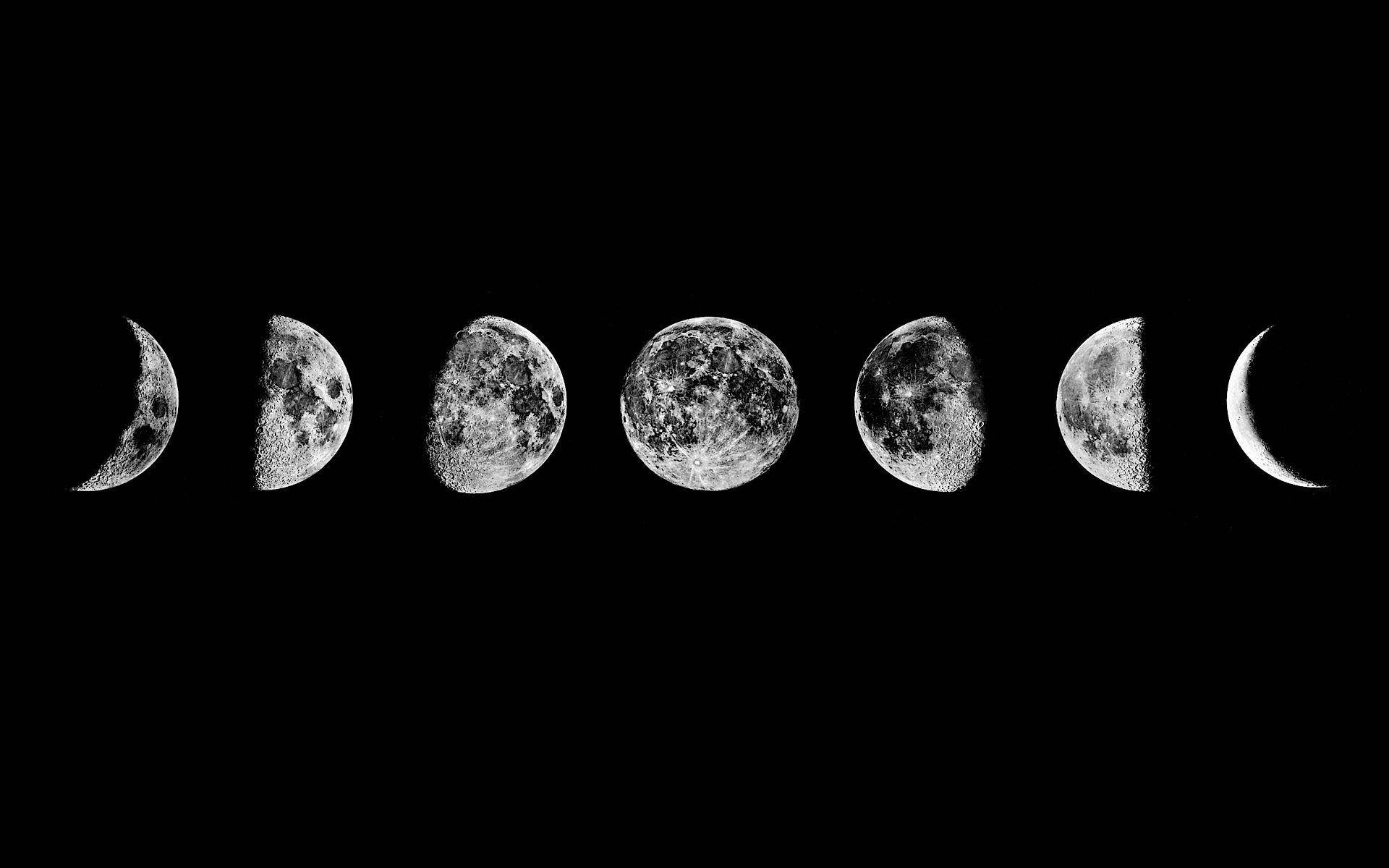 Realistic Graphic Of Moon Phases Background