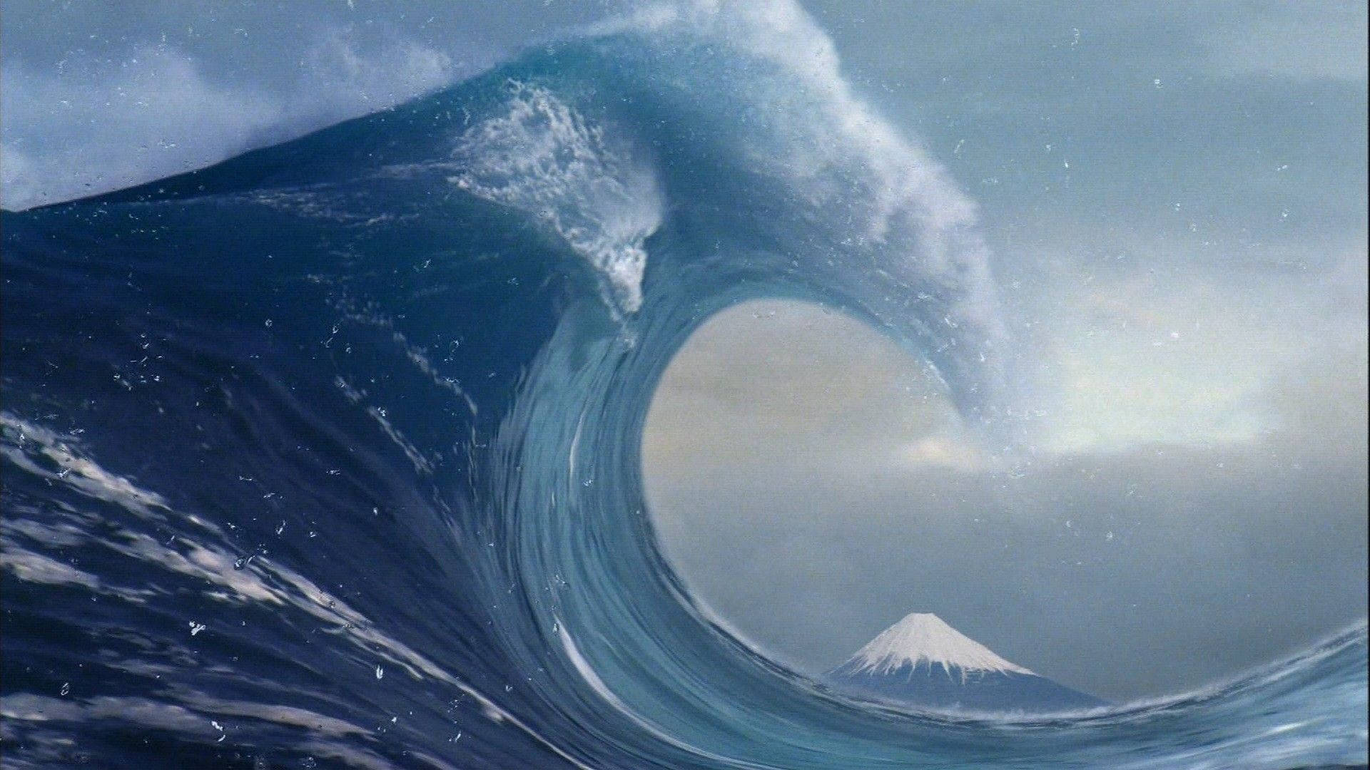 Realistic Japanese Wave Background