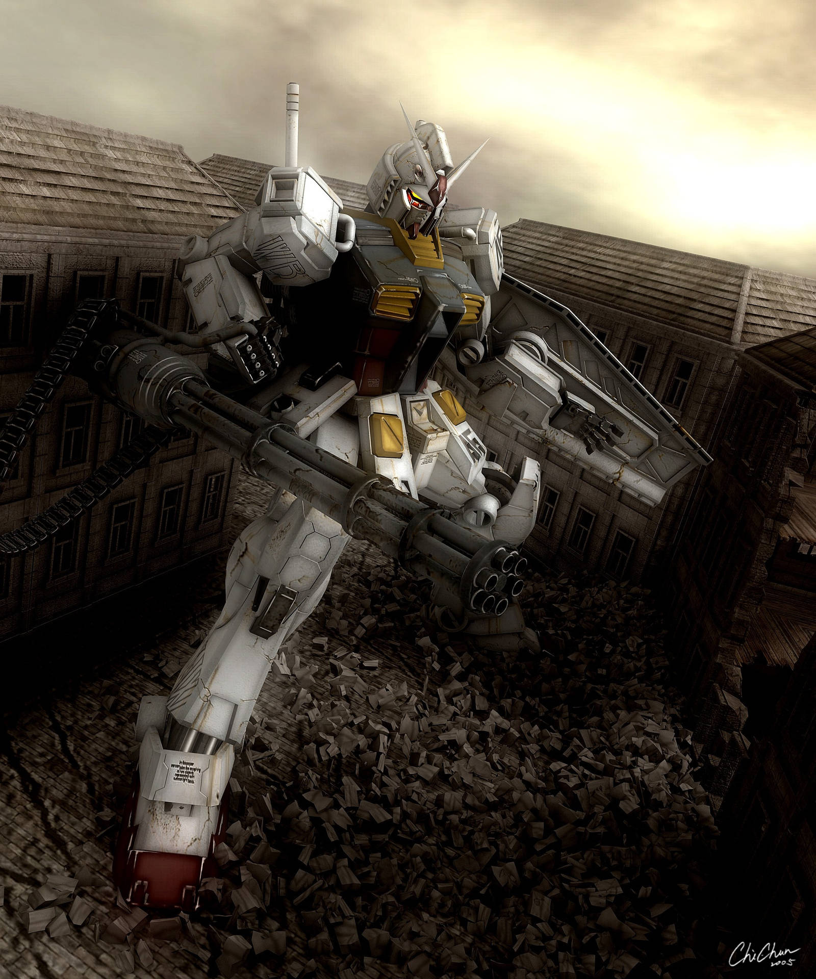 Realistic-looking Mobile Suit Gundam Background