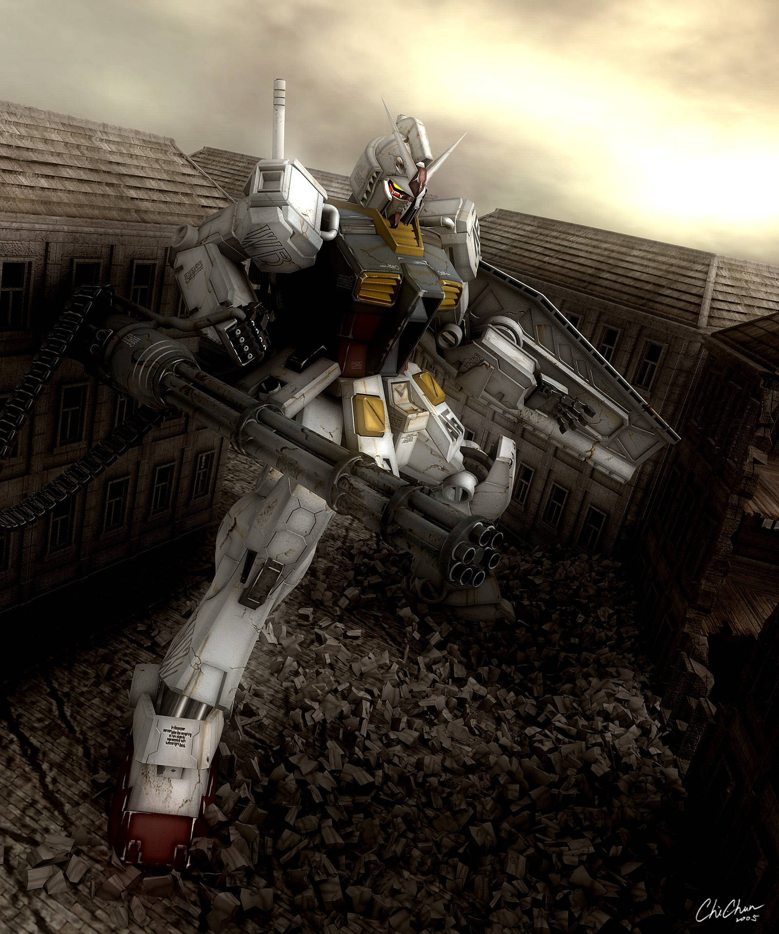 Realistic-looking Mobile Suit Gundam