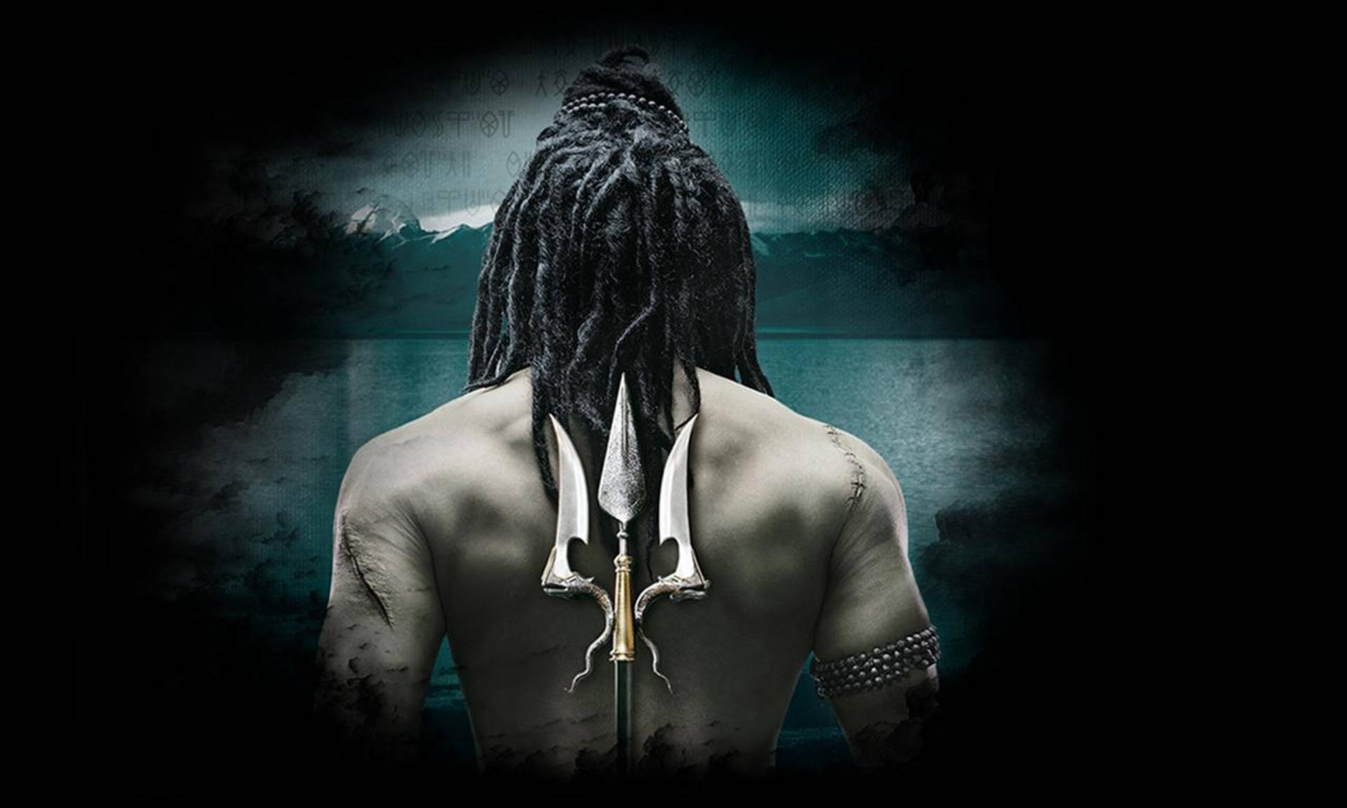 Realistic Mahadev Rudra Avatar With Trident Background