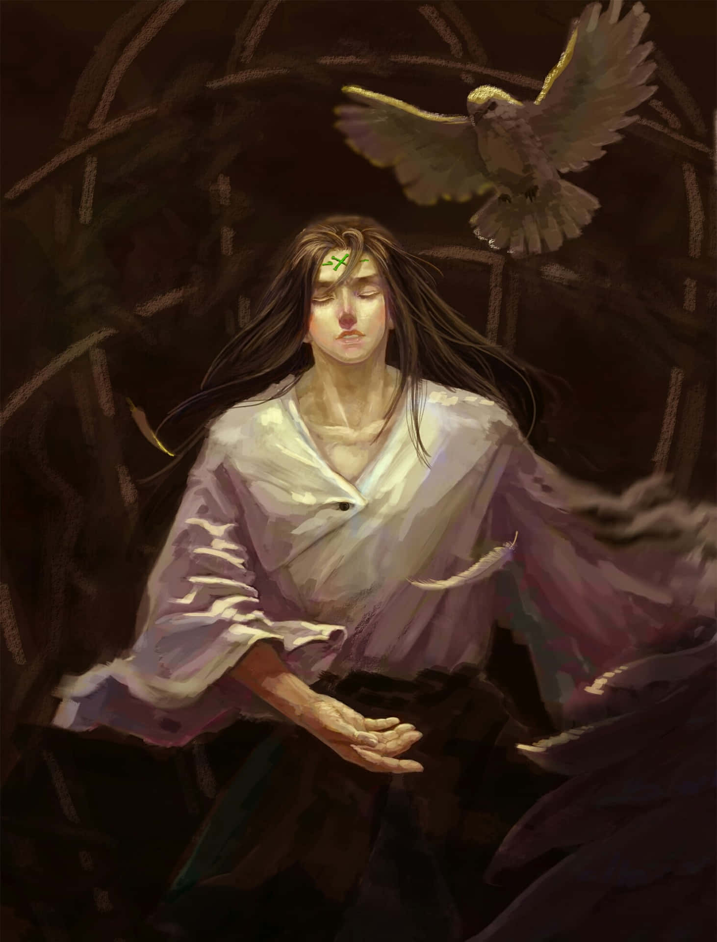 Realistic Neji Hyuga Portrait Background