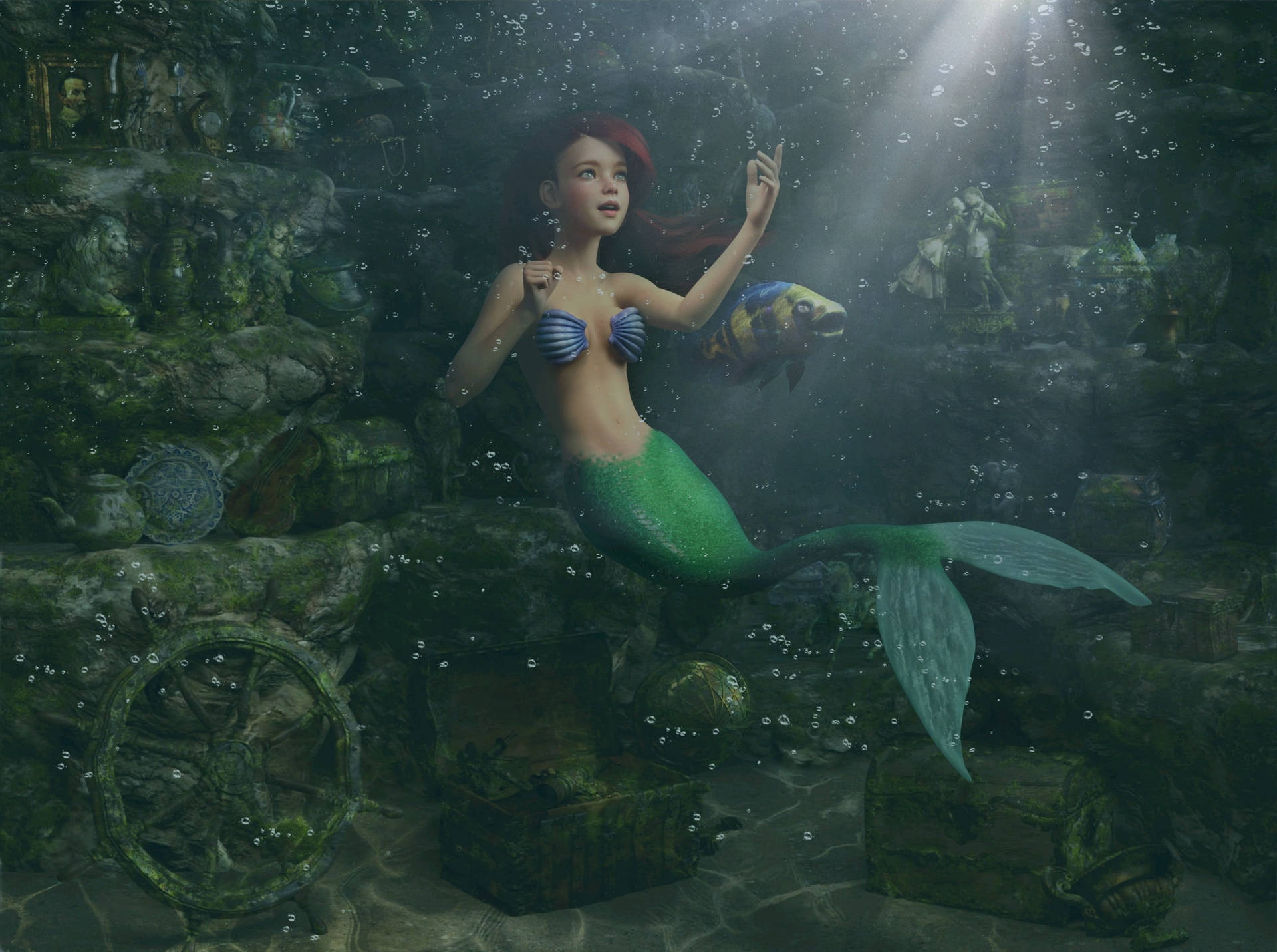 Realistic Princess Ariel Background