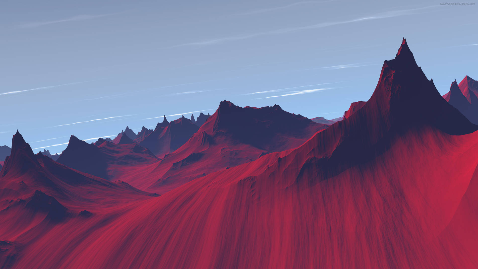 Realistic Red Mountain Background