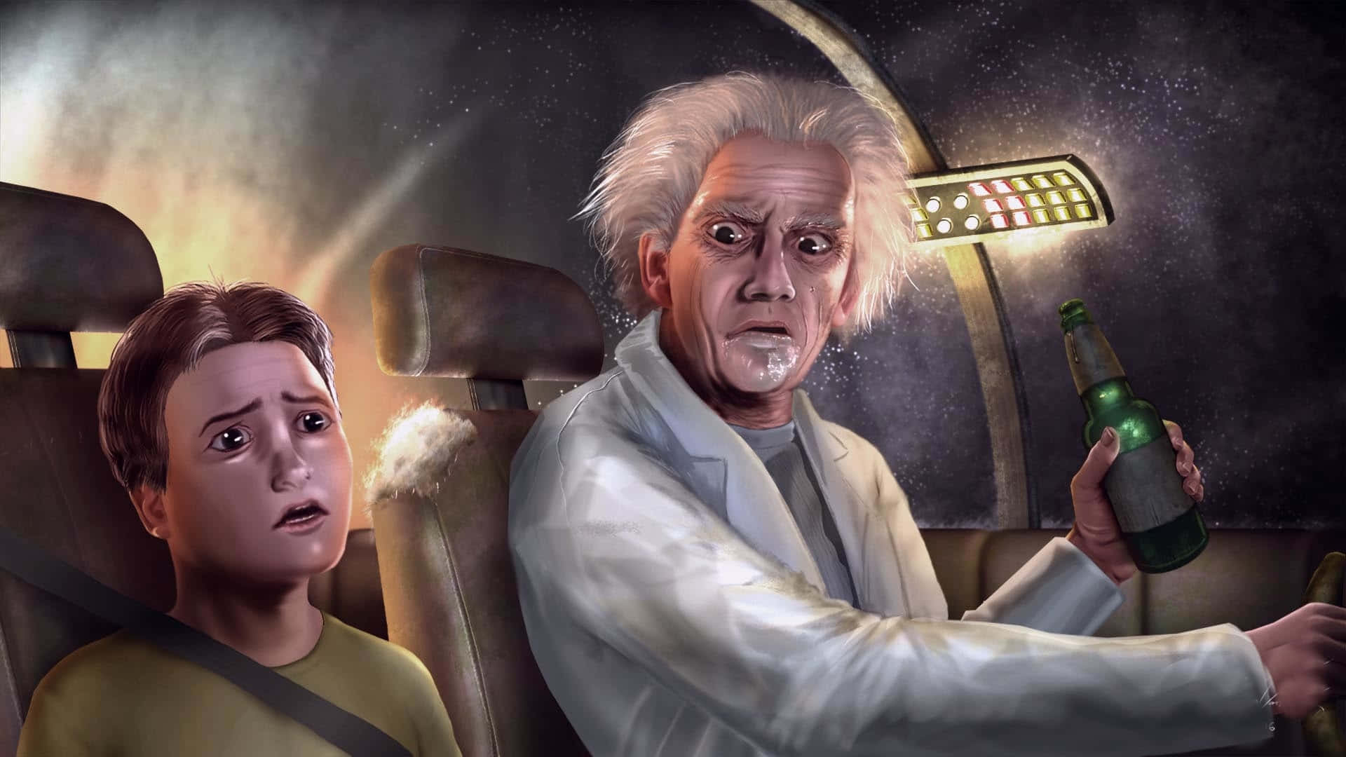 Realistic Rick And Morty Fan Art Background