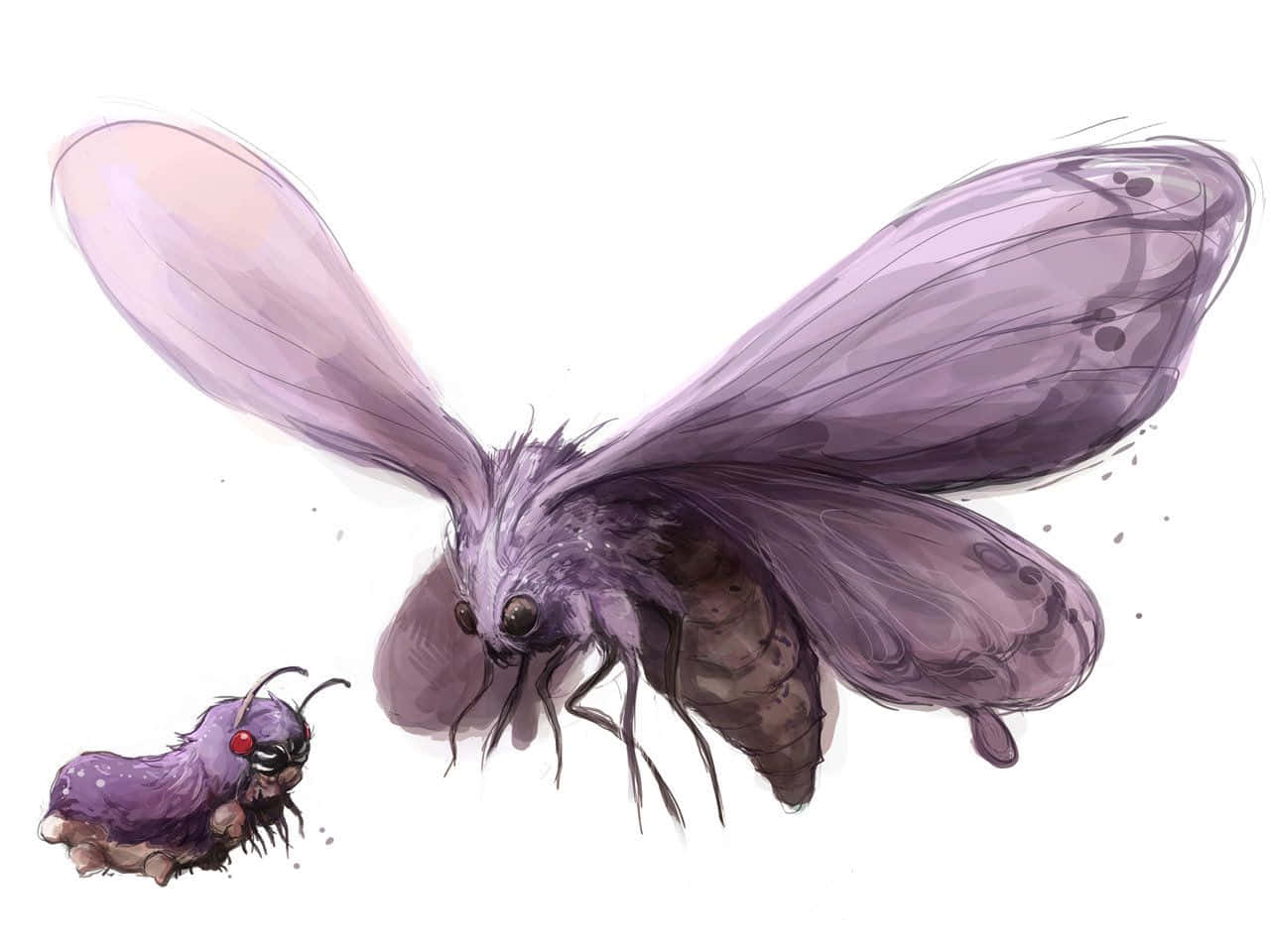 Realistic Venomoth And Venonat Background