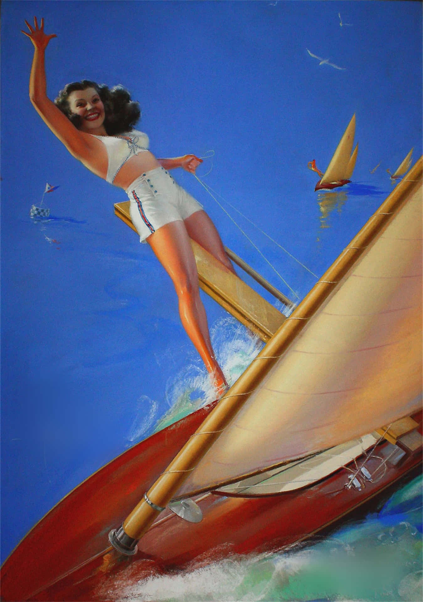 Realistic Vintage Surf Creative Artwork Background