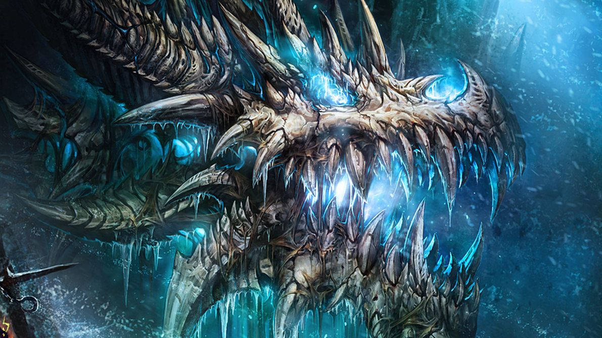 Really Cool Dragons Blue Fangs Background