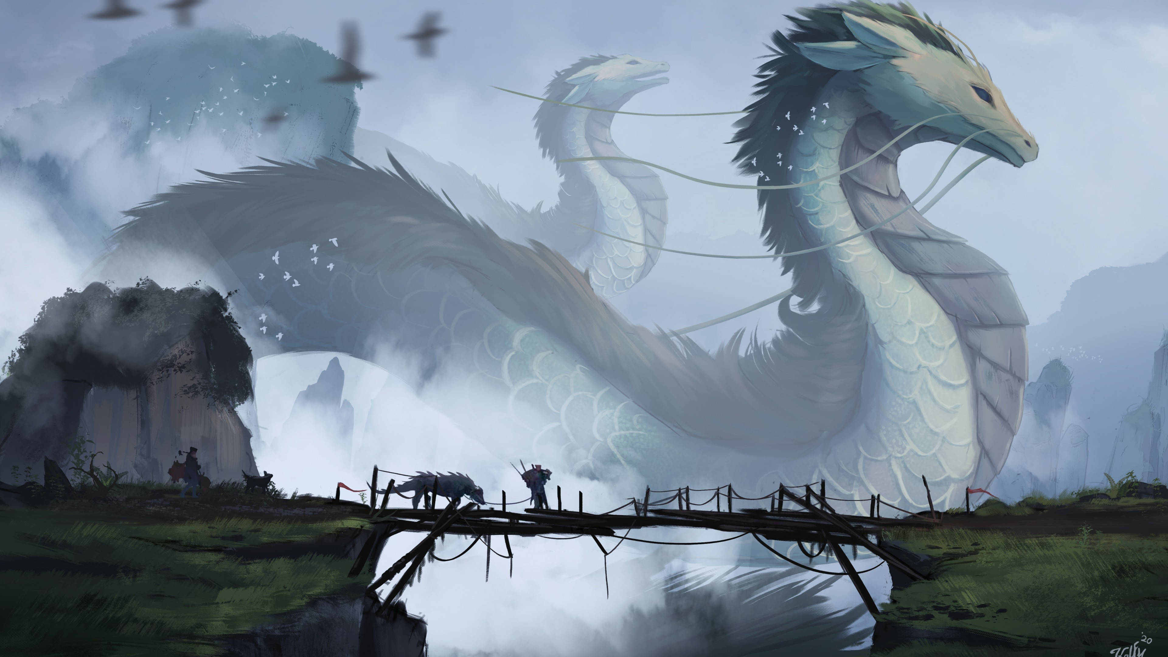 Really Cool Dragons Huge Spirit Background