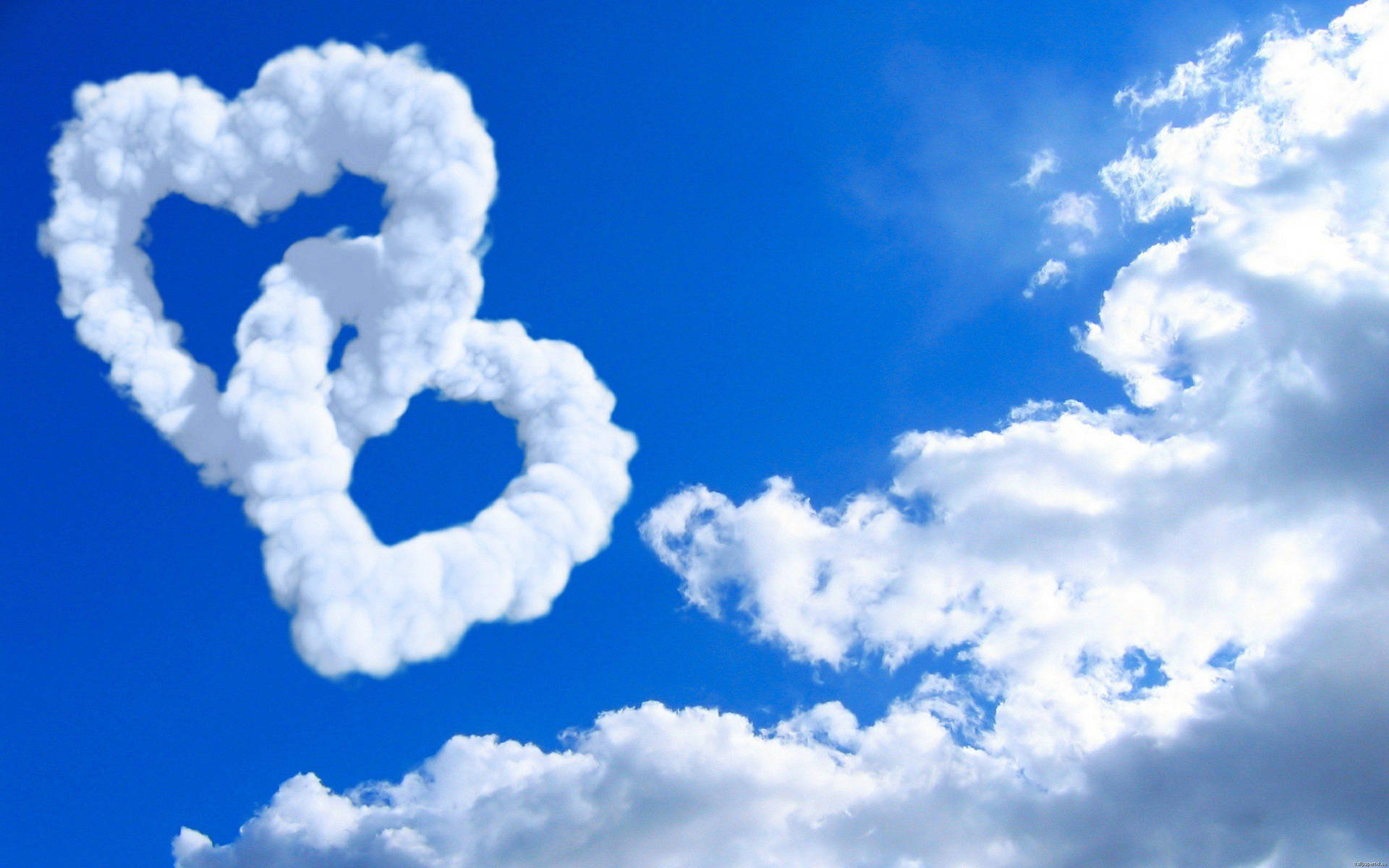 Really Cool Love Clouds In Heart Shape Background