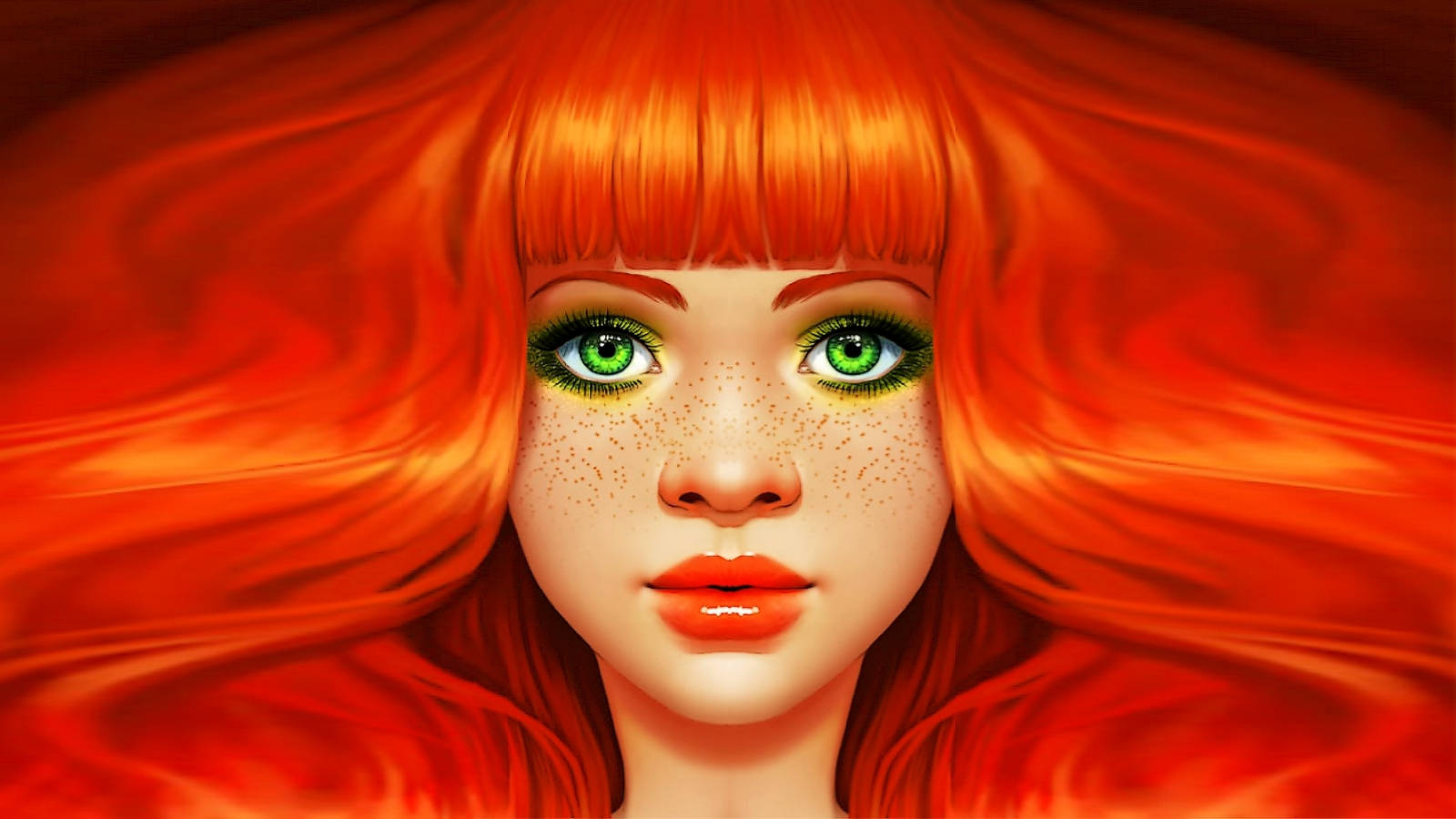 Really Cool Red-haired Beauty Background