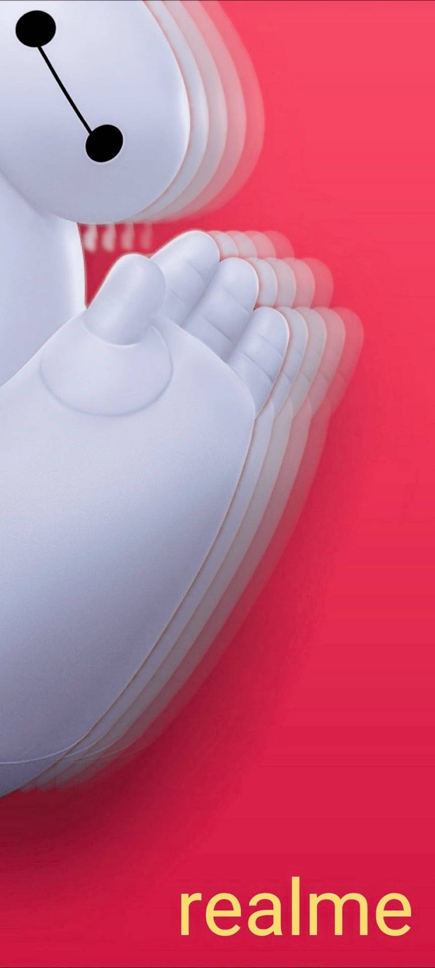 Realme 6 Punch Hole Baymax Waving Background