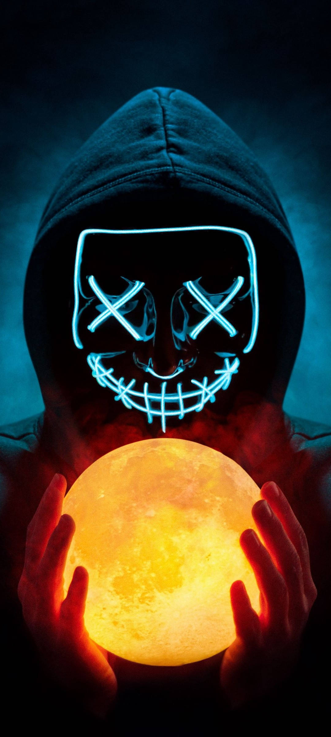 Realme 7 Man In Led Mask Background