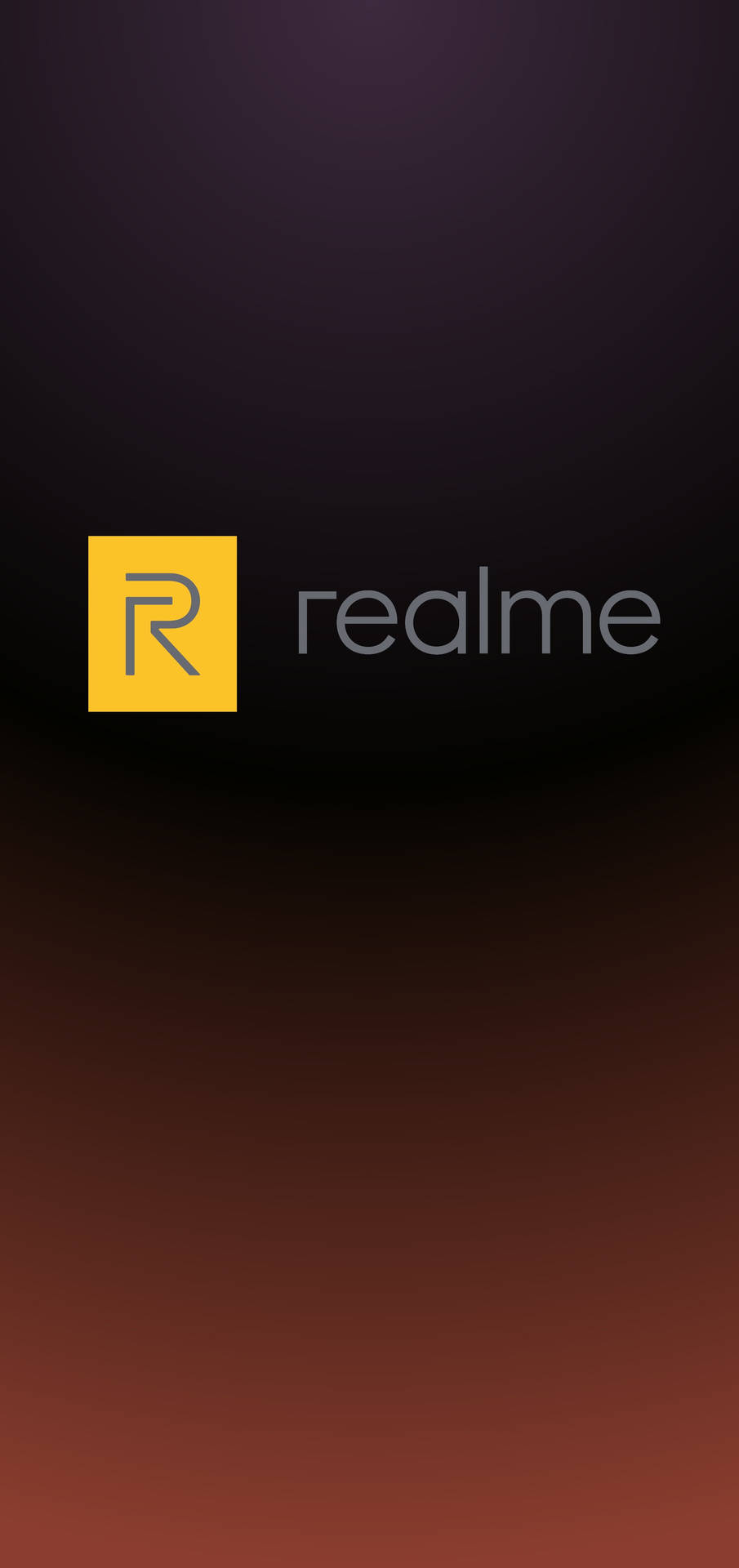 Realme Logo Black Brown Gradient Background