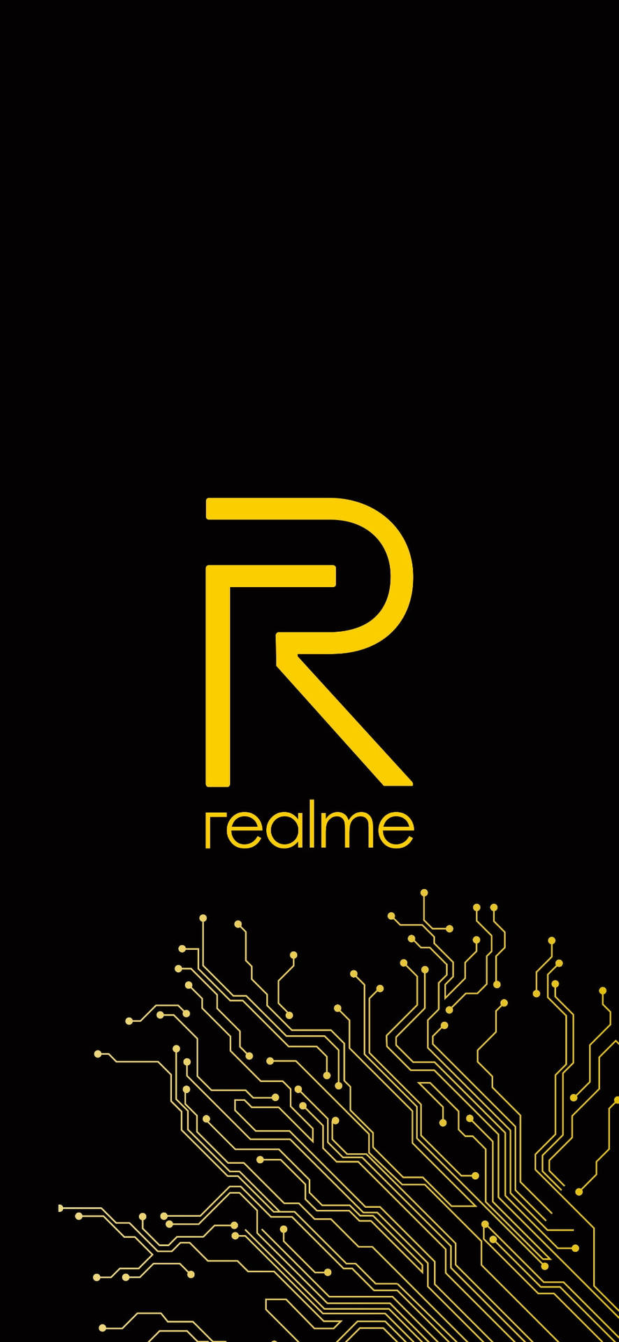 Realme Logo Circuit Board Background