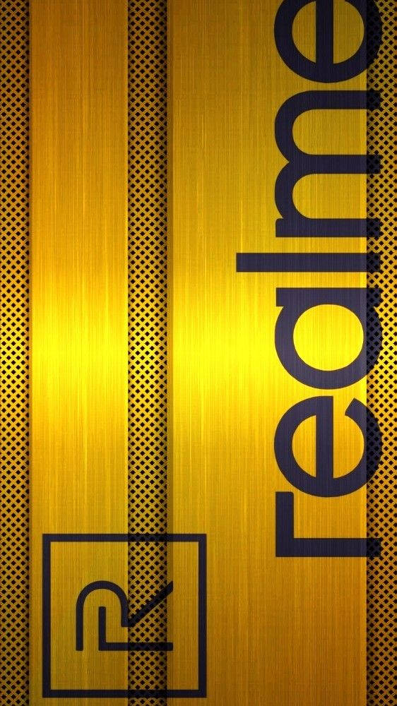 Realme Logo Golden Metal Texture Background