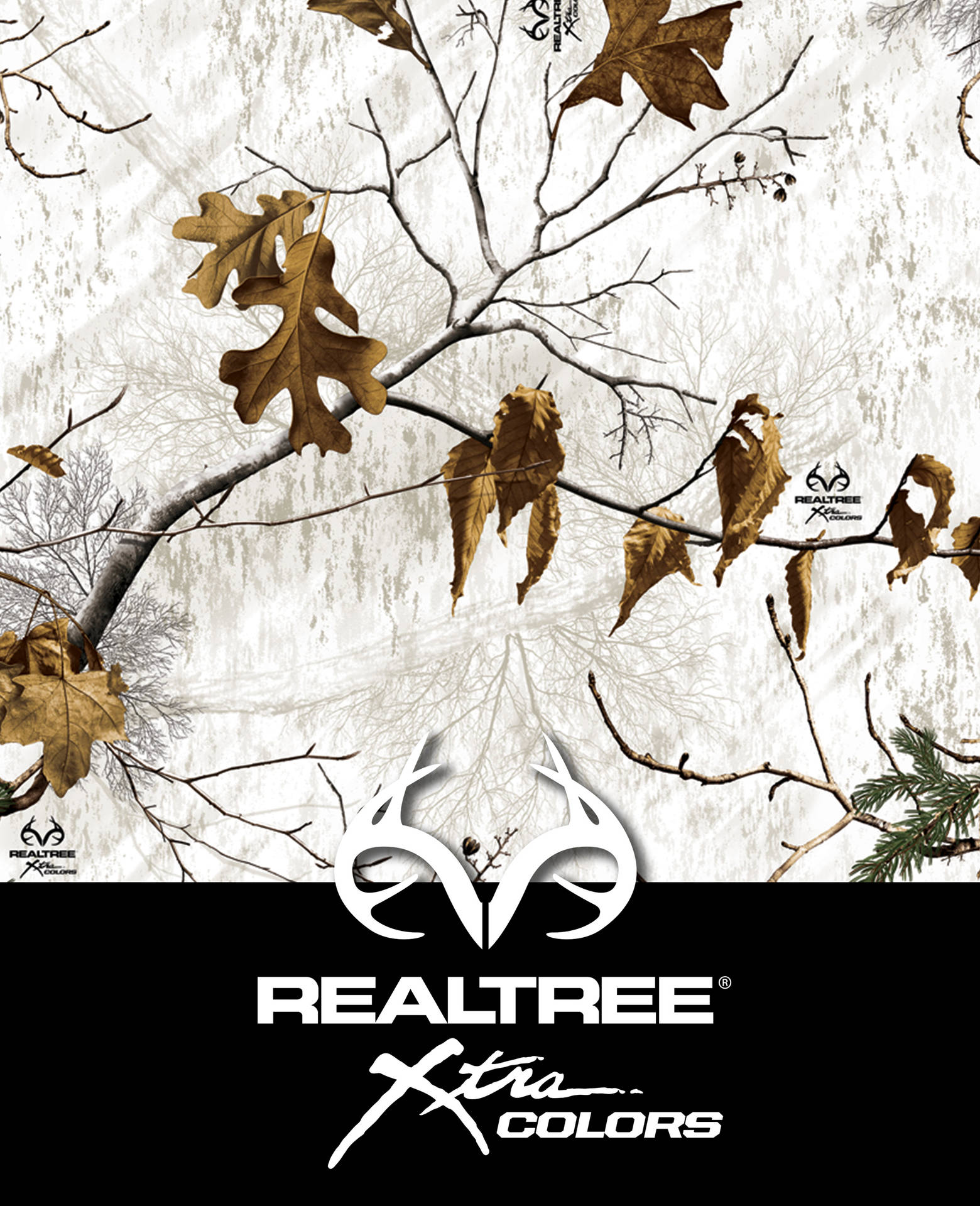 Realtree Camo White And Black Symbol Background