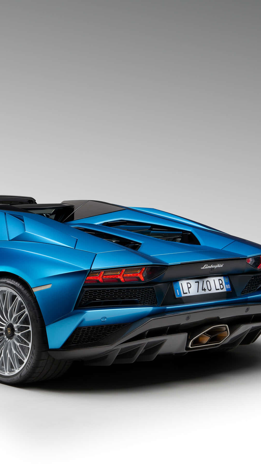 Rear Side Of Blue Lamborghini Iphone Background