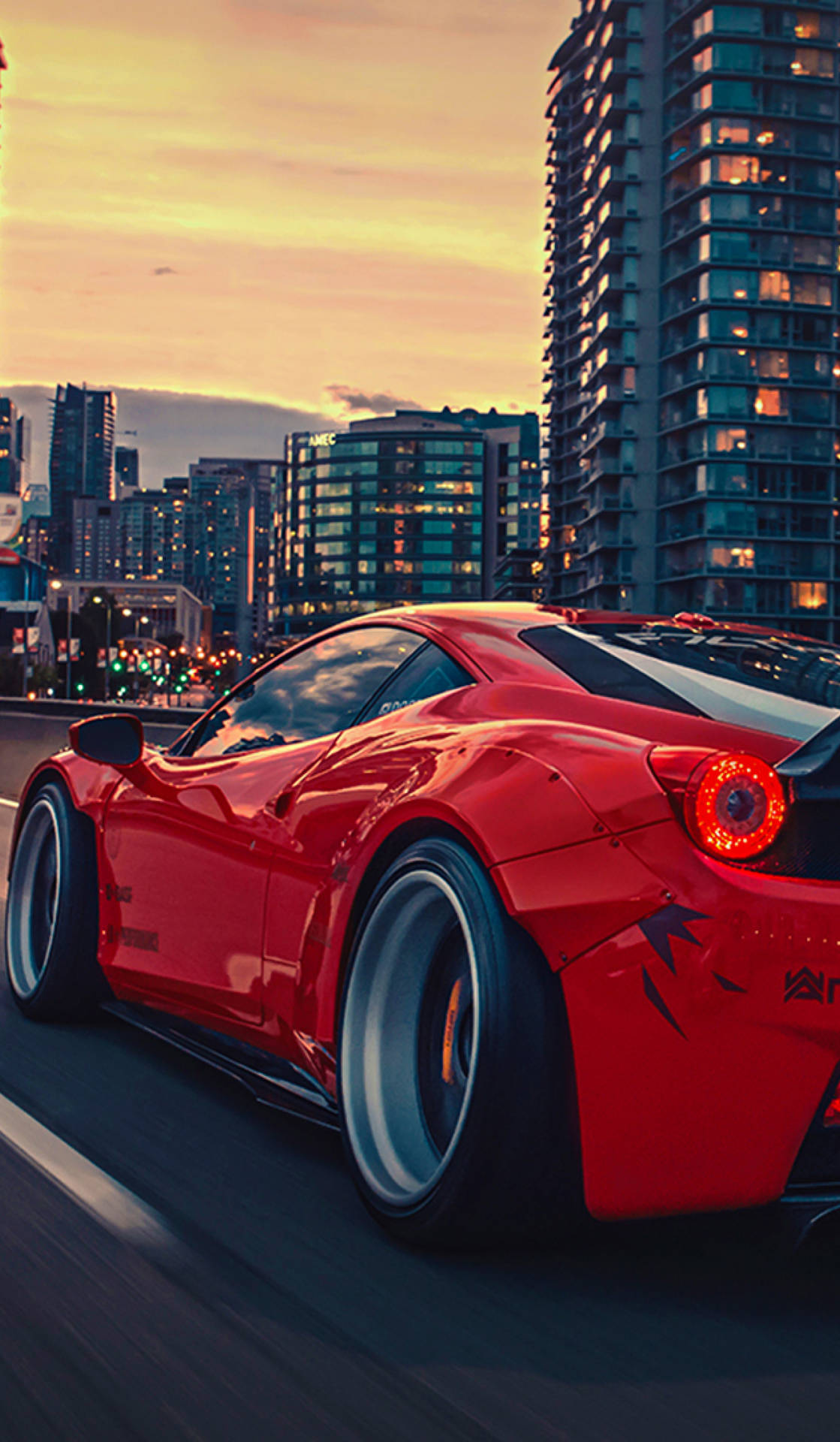 Rear View Red 458 Ferrari Phone