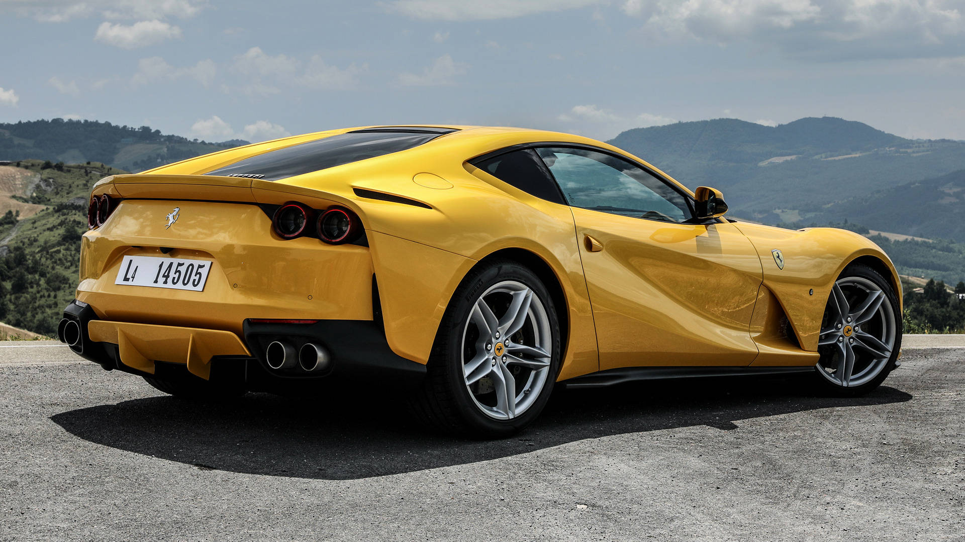 Rear View Shot 1920x1080 Ferrari 812 Superfast Background