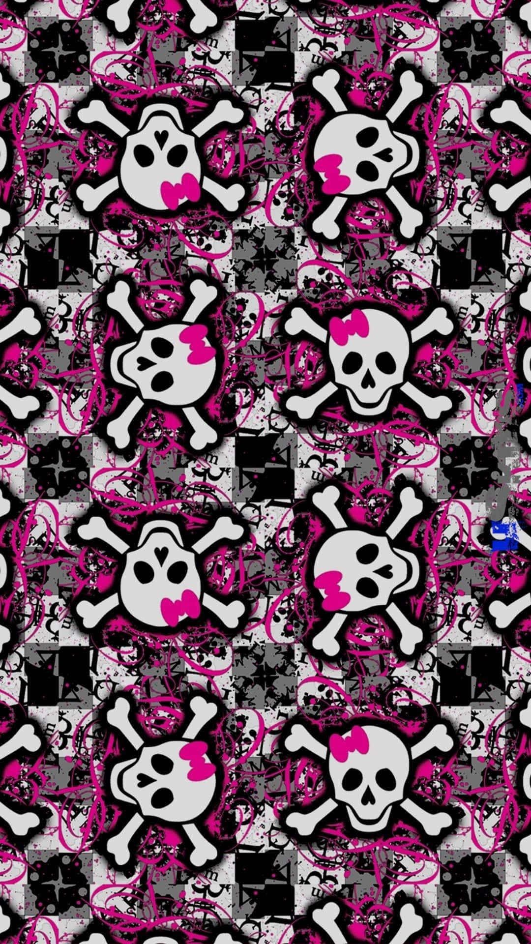 Rebelliously Atmospheric Girly Skull Art Background