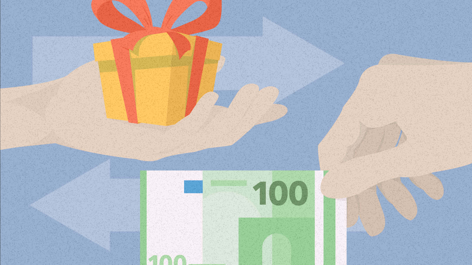 Reciprocal Exchange Of Money And Gift Illustration