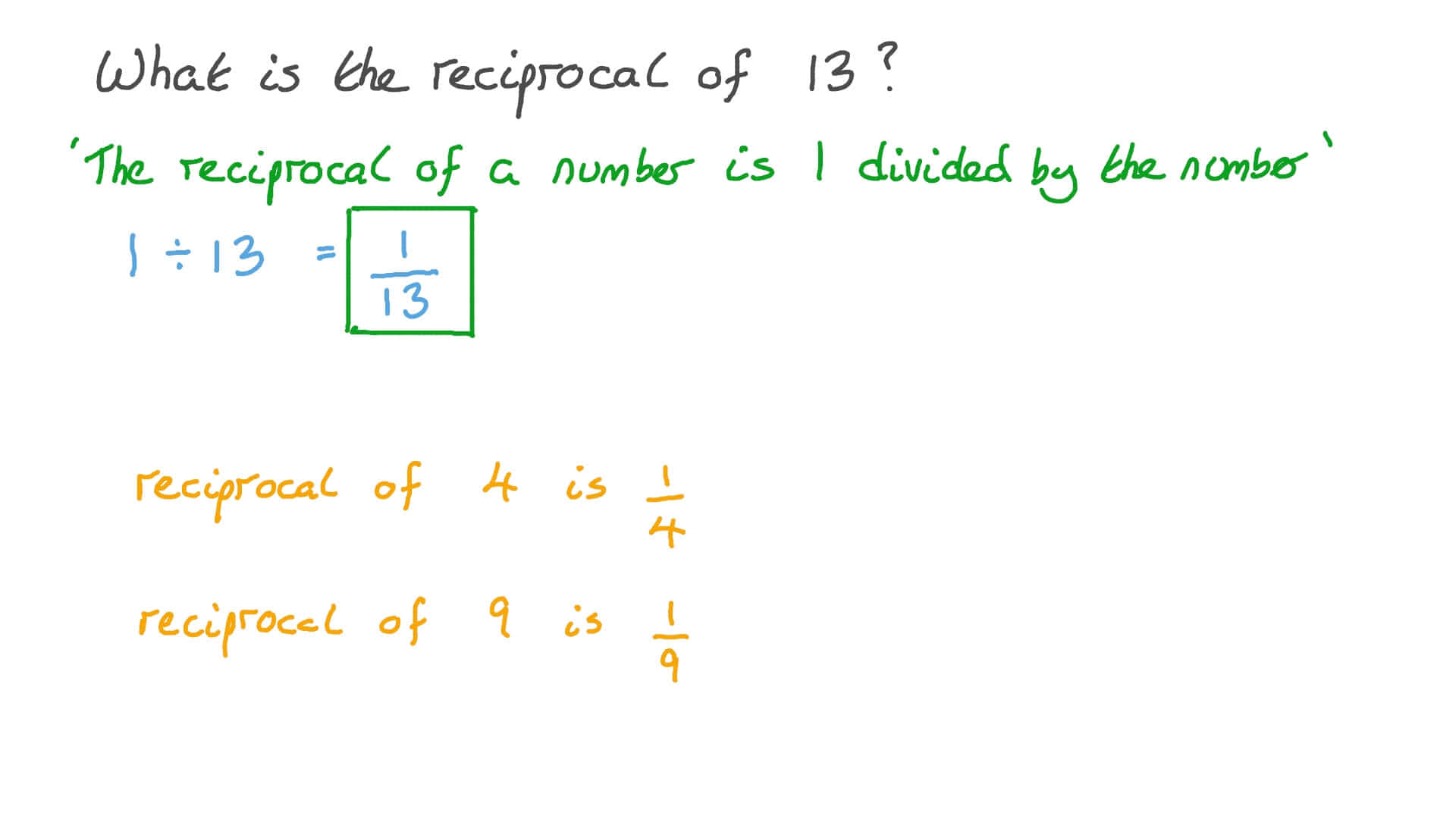 Reciprocal Math Concept Explanation Background