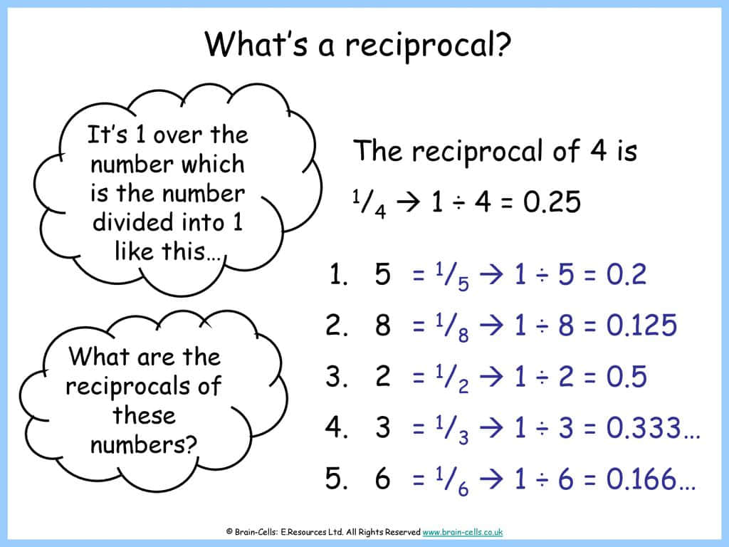 Reciprocal Math Concept Explanation Background